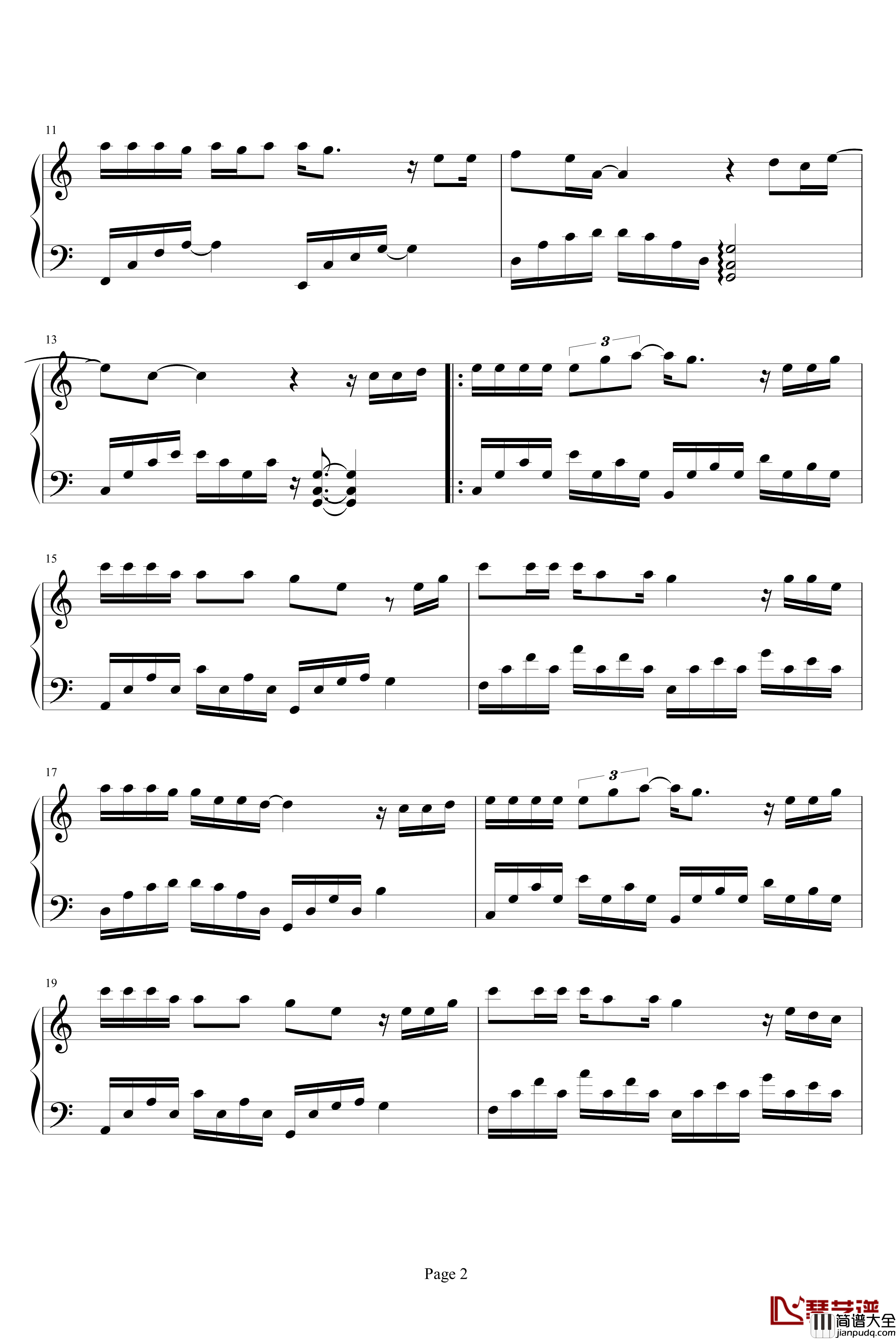 相遇的魔咒钢琴谱_张嘉倪