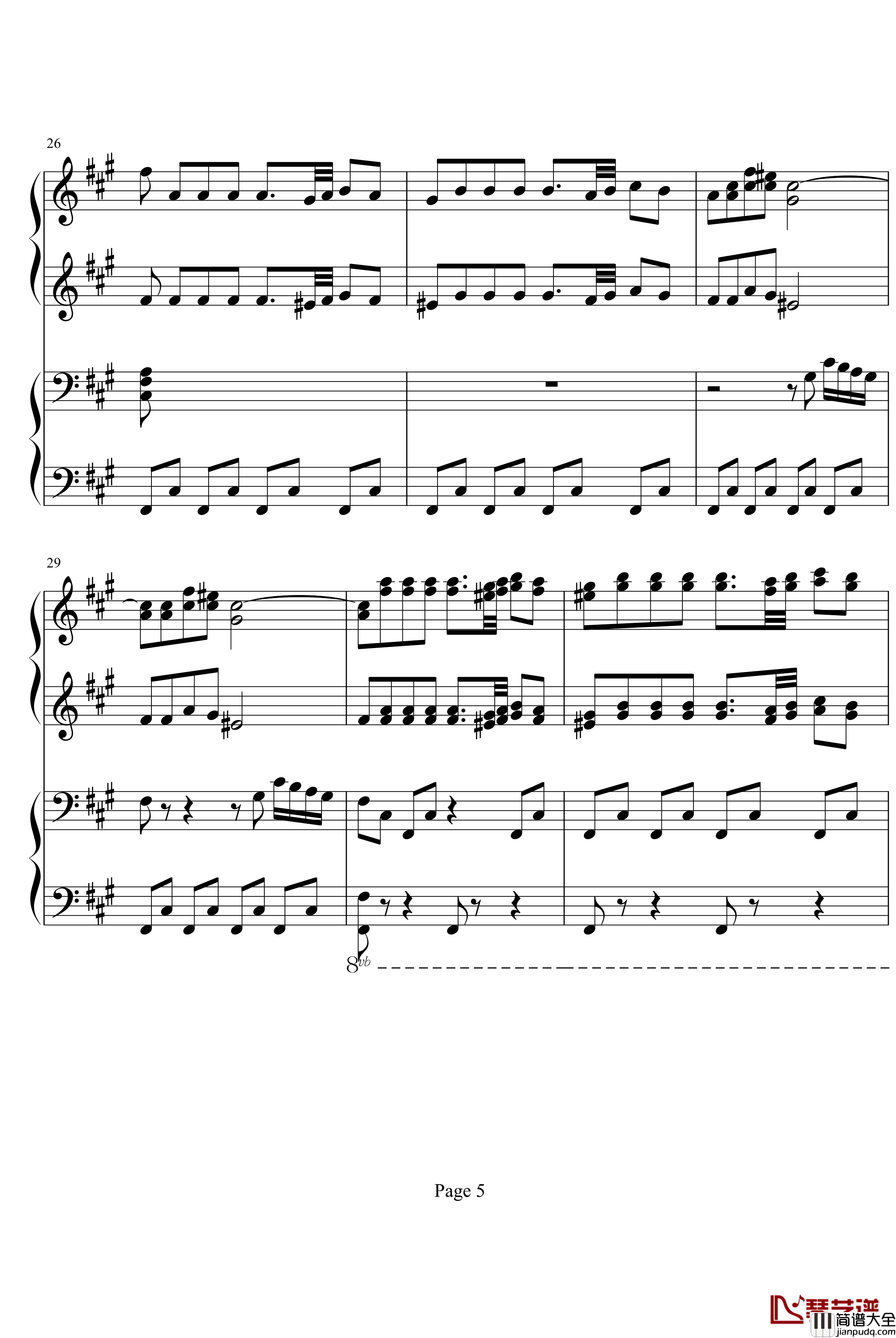 四小天鹅舞曲钢琴谱_柴科夫斯基_四手联弹版