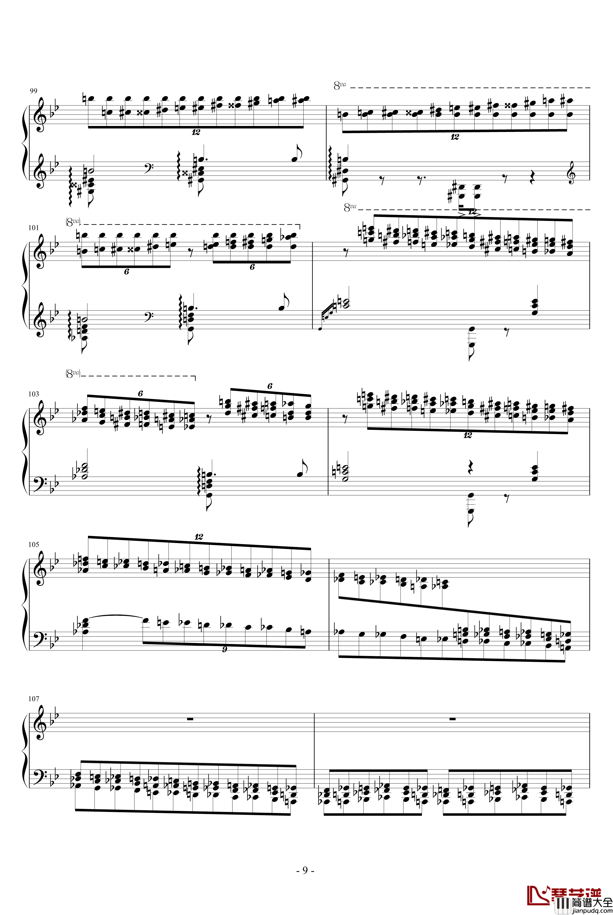 Mazeppa钢琴谱_超技练习曲第4首_李斯特