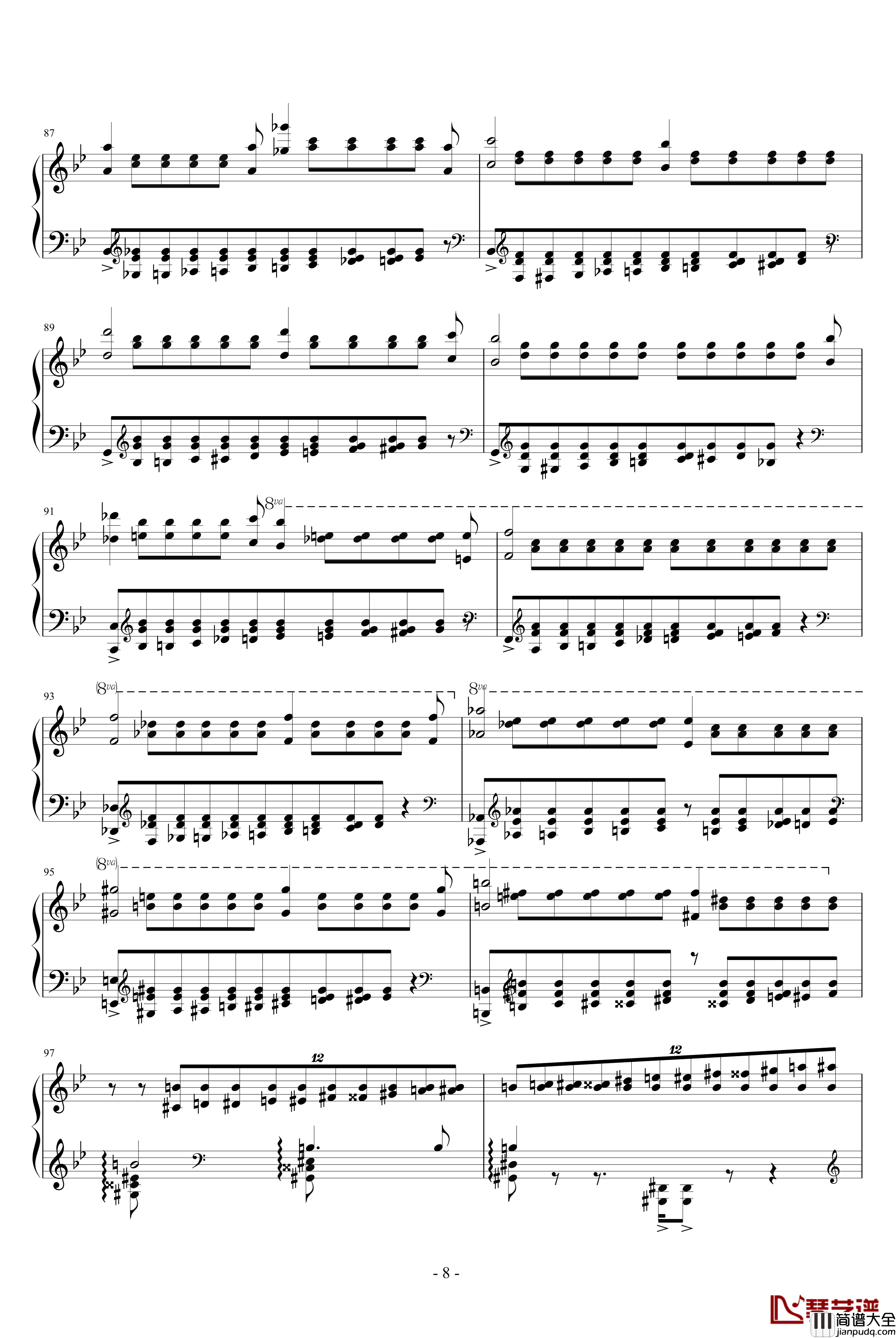 Mazeppa钢琴谱_超技练习曲第4首_李斯特