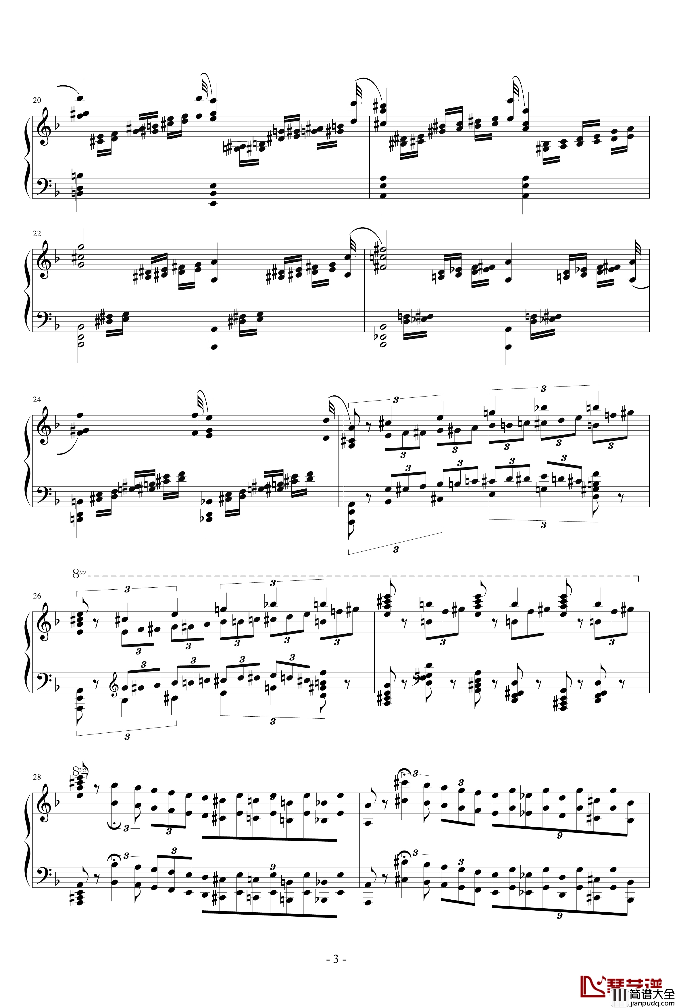 Mazeppa钢琴谱_超技练习曲第4首_李斯特