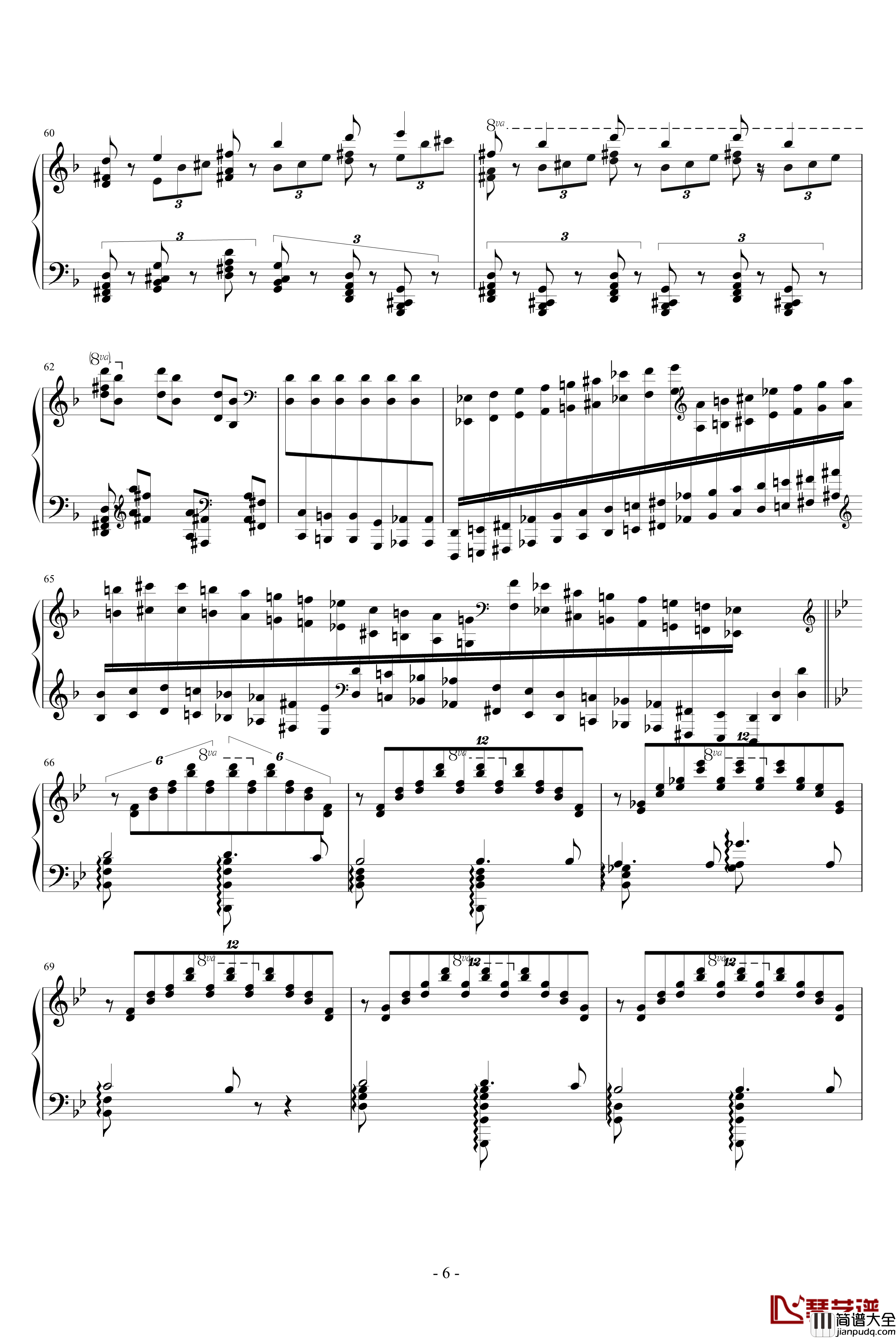 Mazeppa钢琴谱_超技练习曲第4首_李斯特