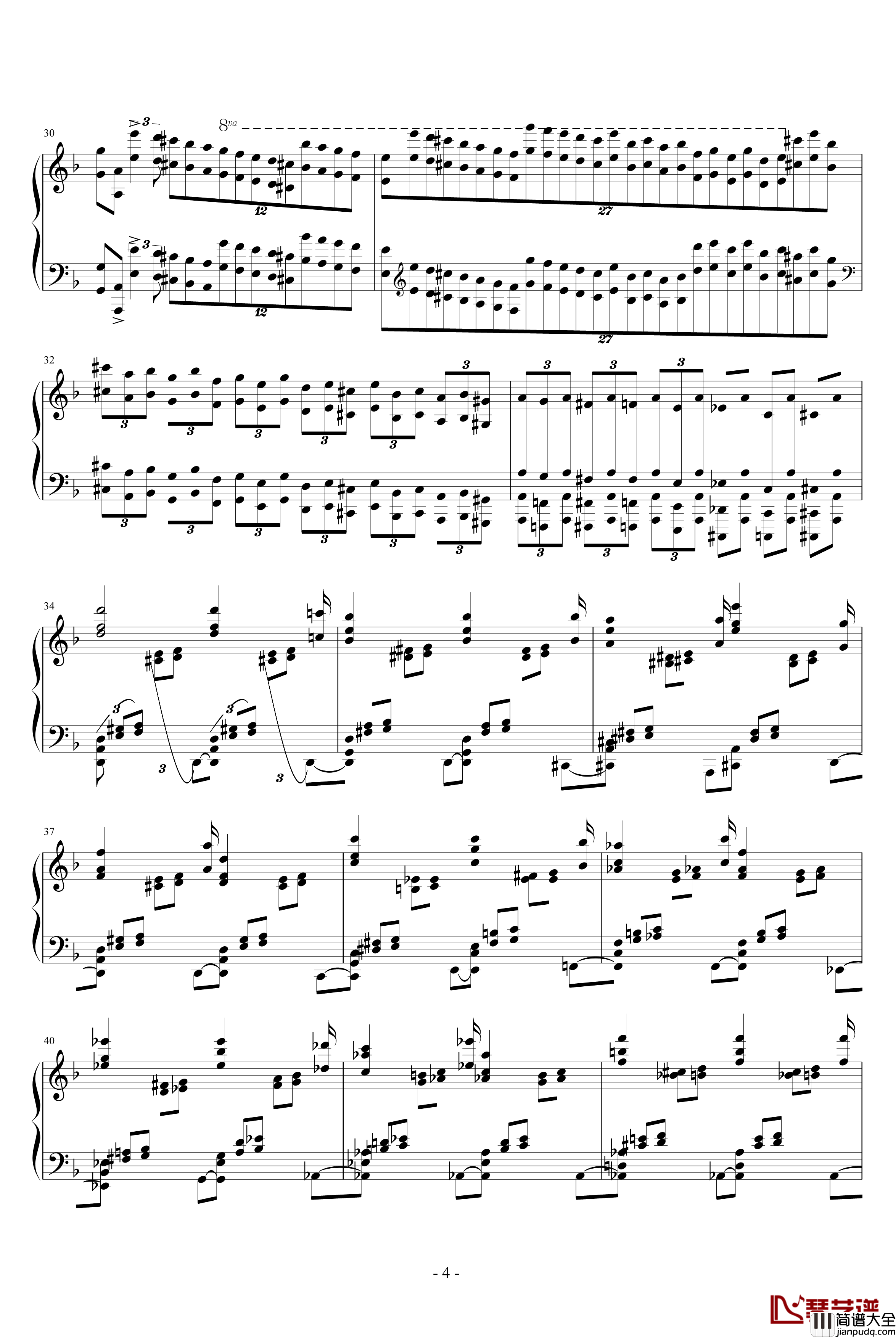 Mazeppa钢琴谱_超技练习曲第4首_李斯特