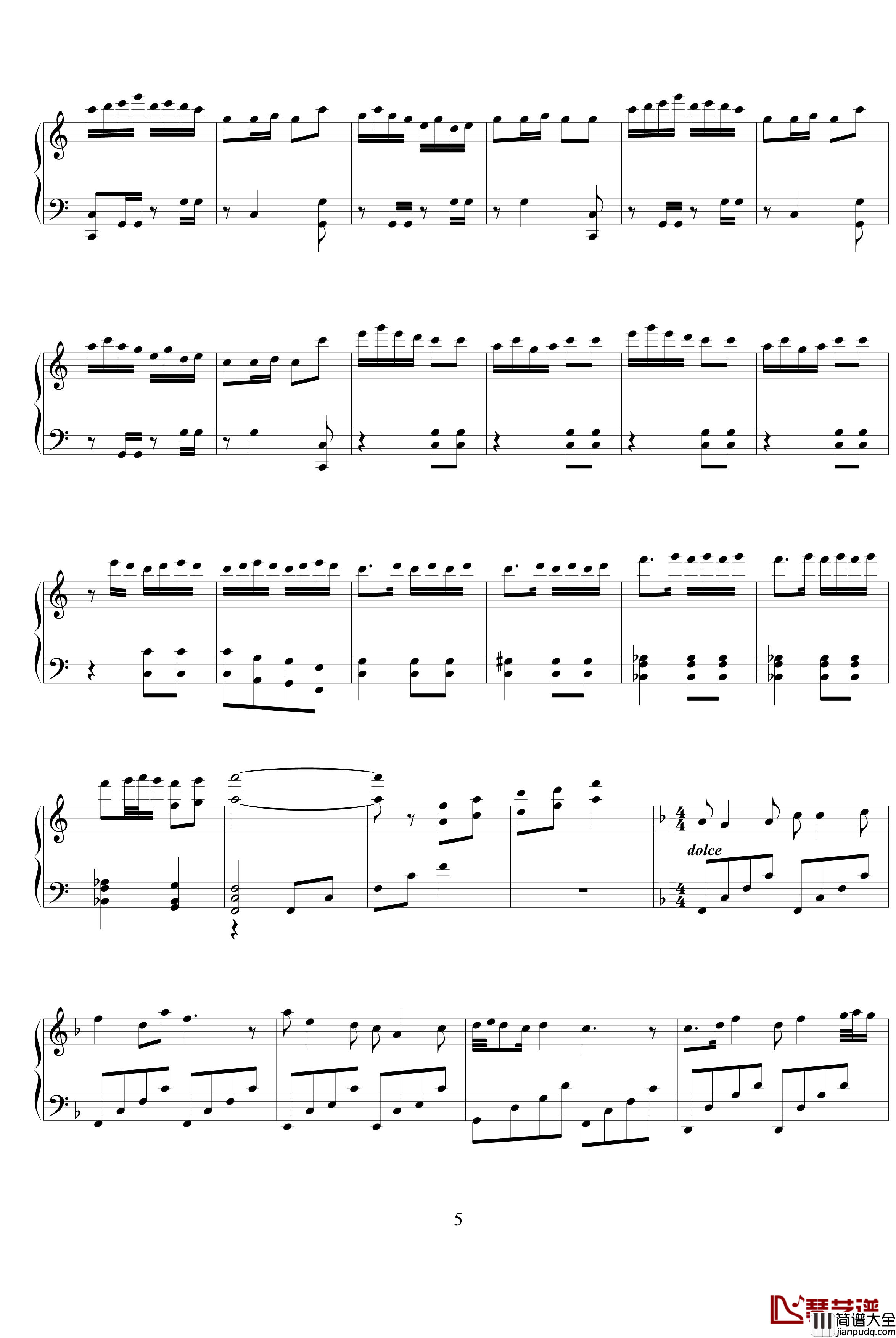 春节序曲钢琴谱_中国名曲