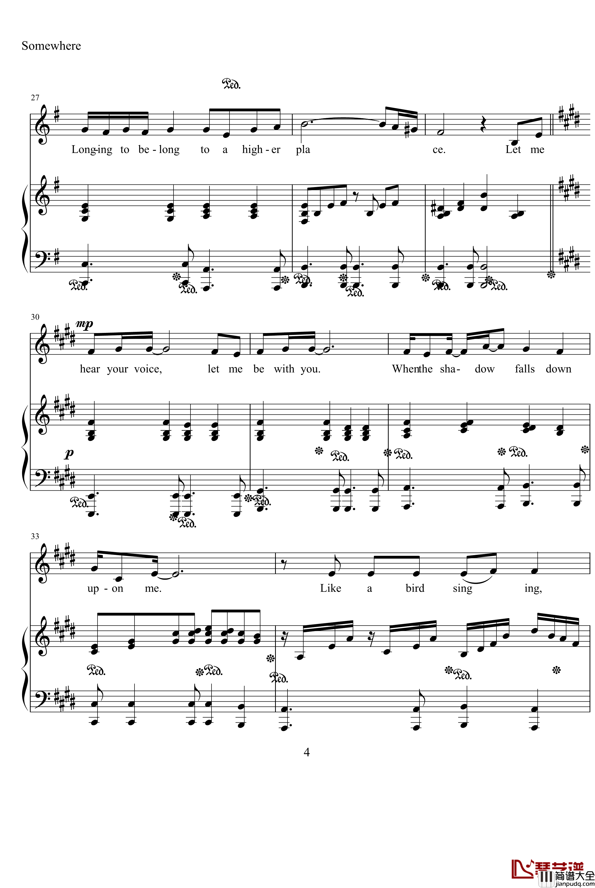 somewhere钢琴谱_弹唱版_slayers_TRY_桑岛法子