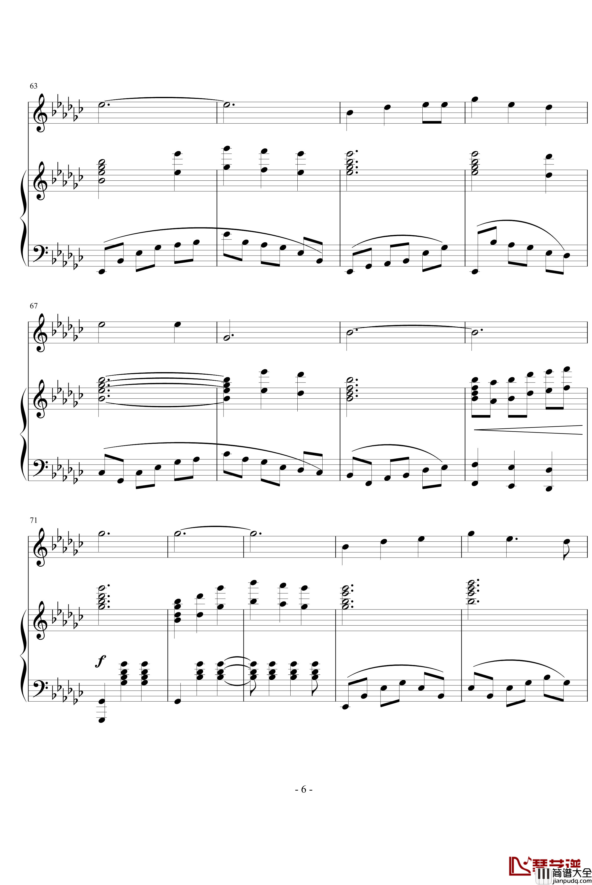 美丽的心情钢琴谱_宋祖英