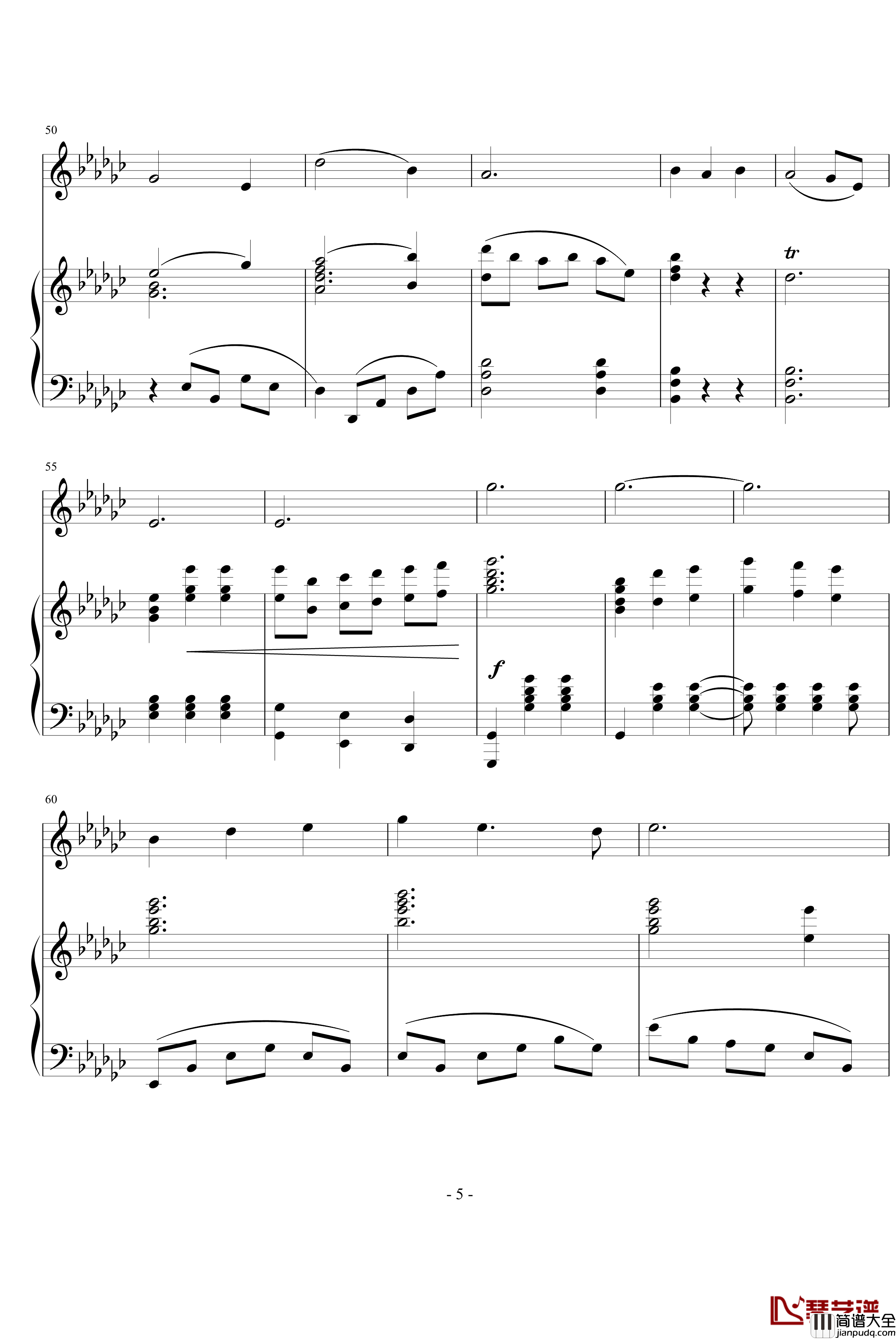 美丽的心情钢琴谱_宋祖英