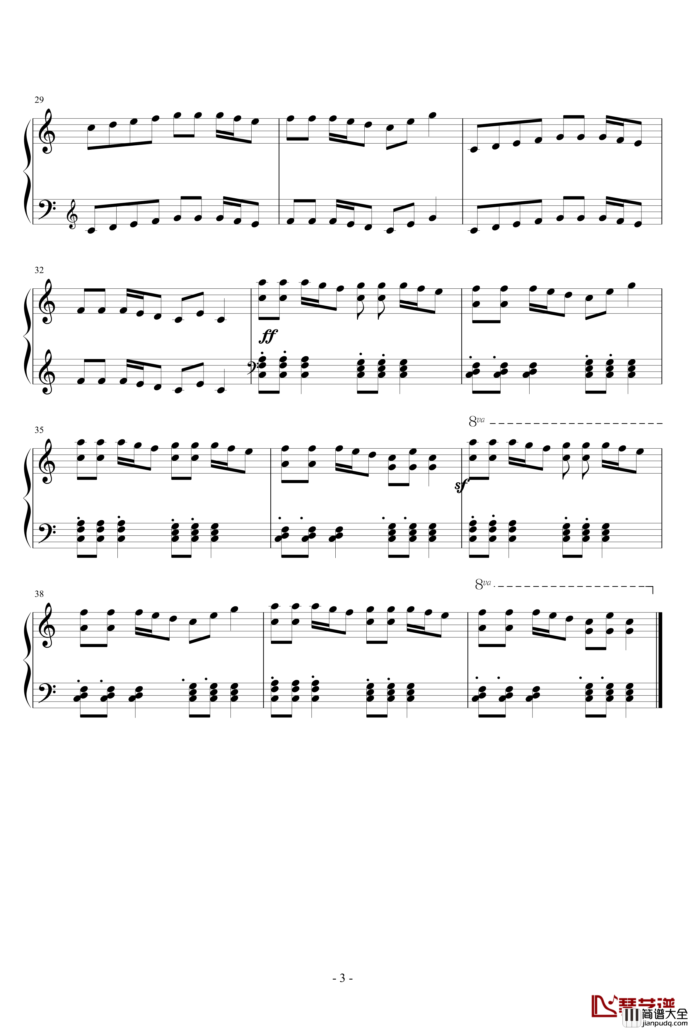 洋娃娃和小熊跳舞钢琴谱_演奏版_影视