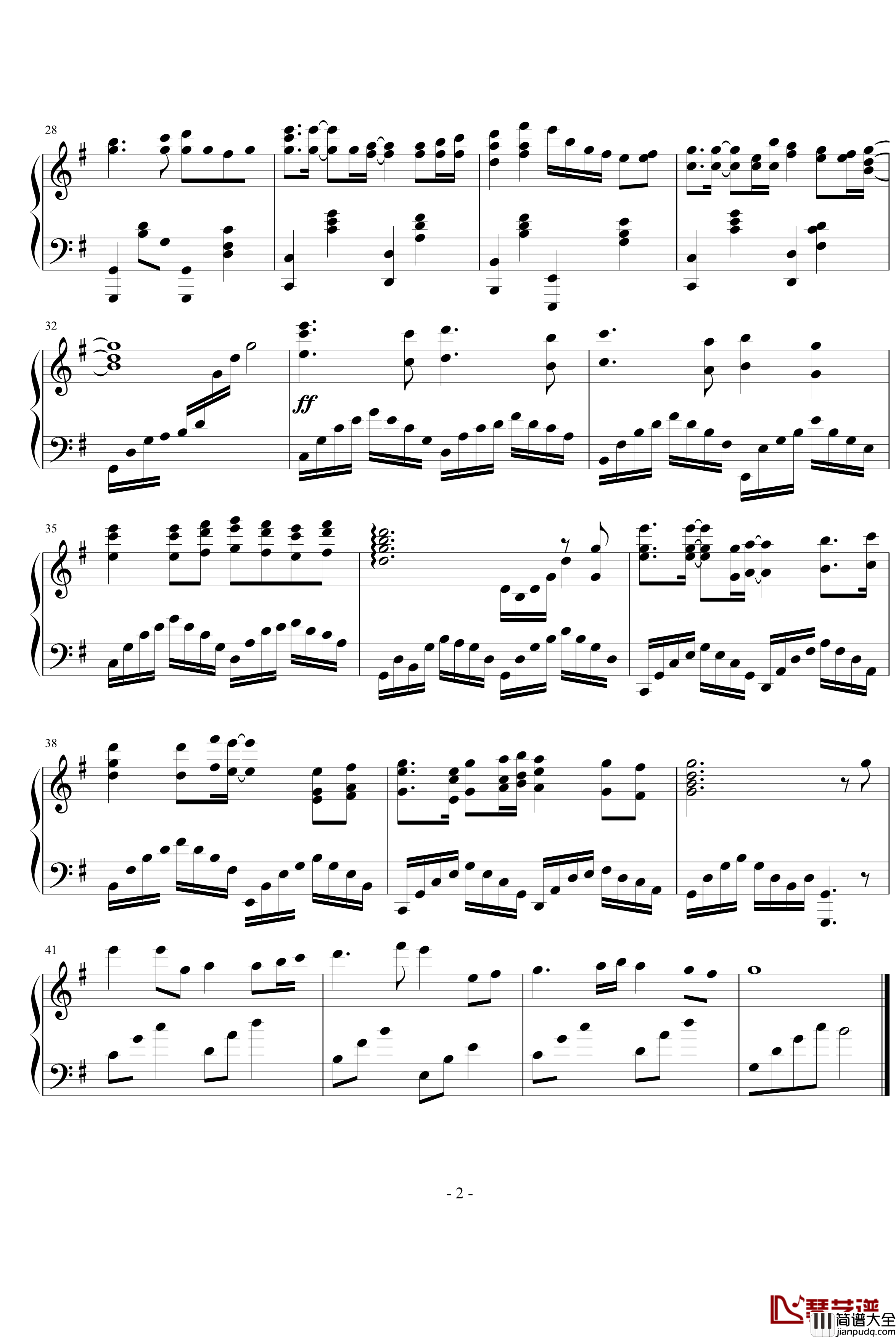 金黄的泪钢琴谱_E大调的天空