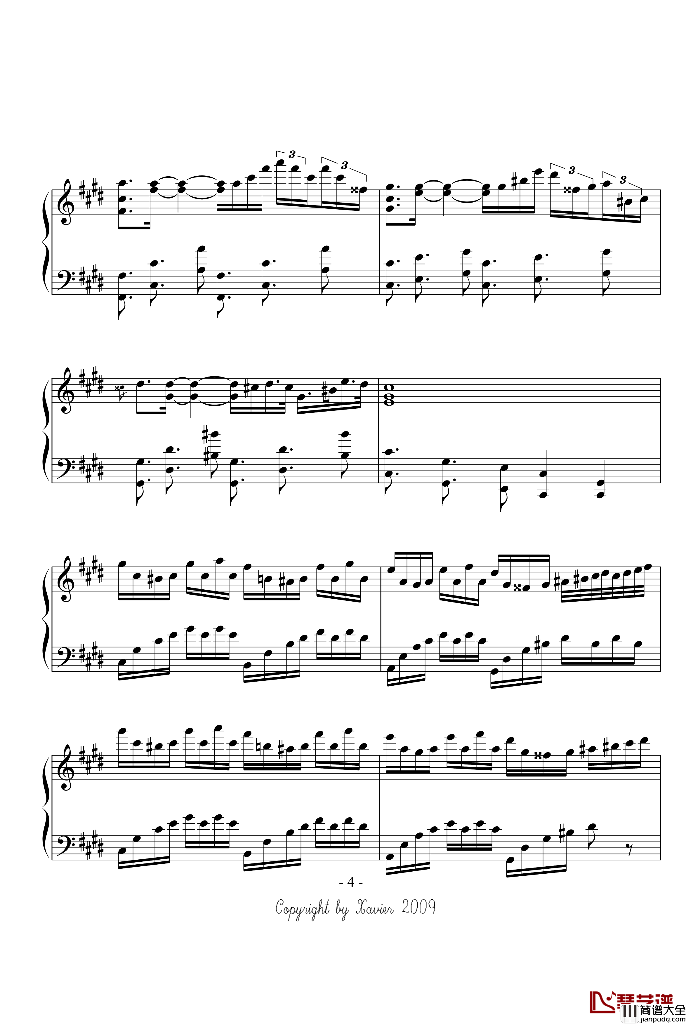 钢琴家の诗钢琴谱_xaviers