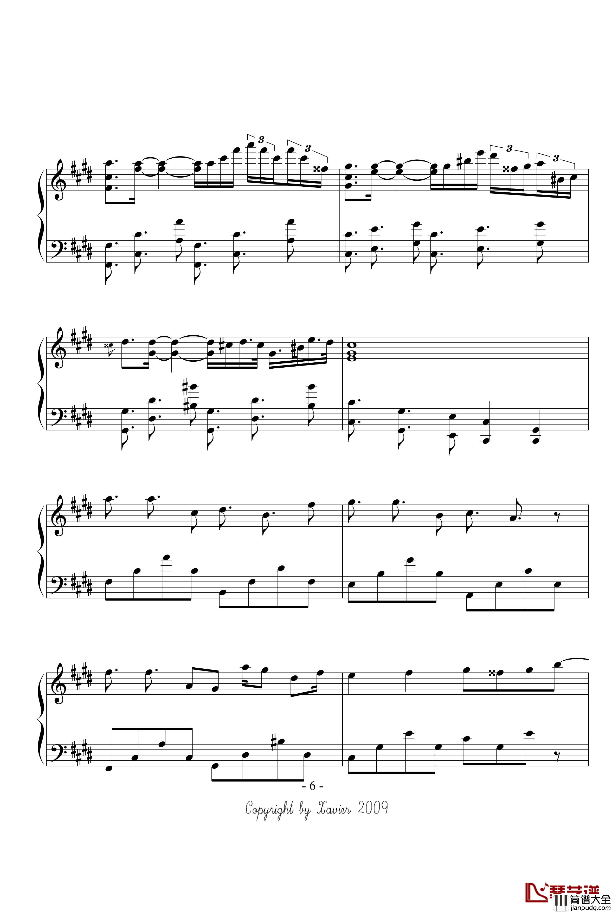 钢琴家の诗钢琴谱_xaviers