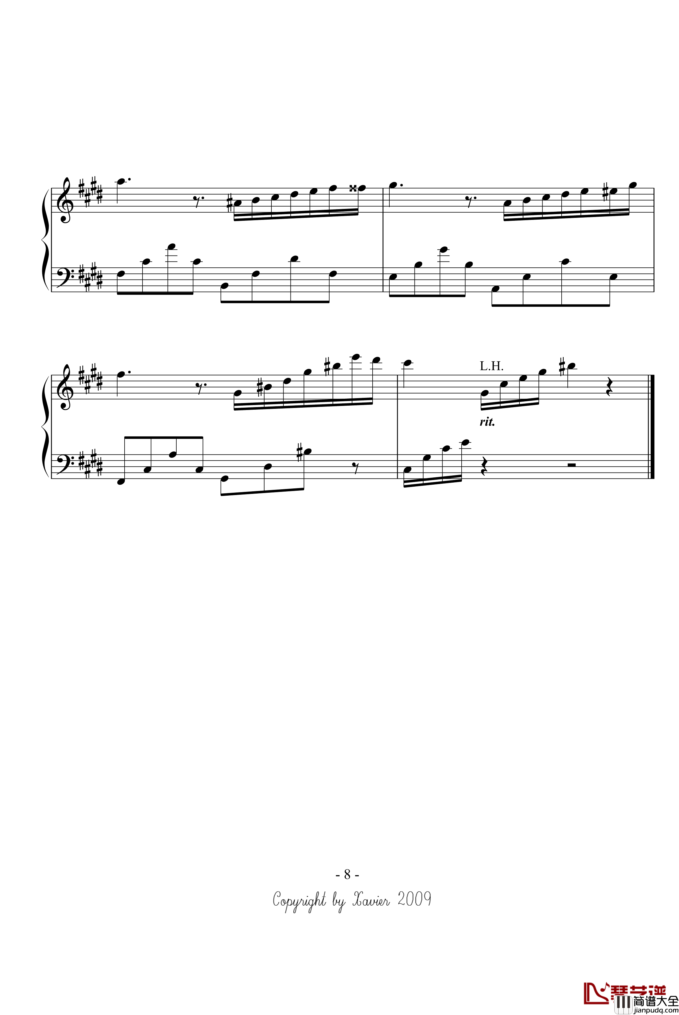 钢琴家の诗钢琴谱_xaviers