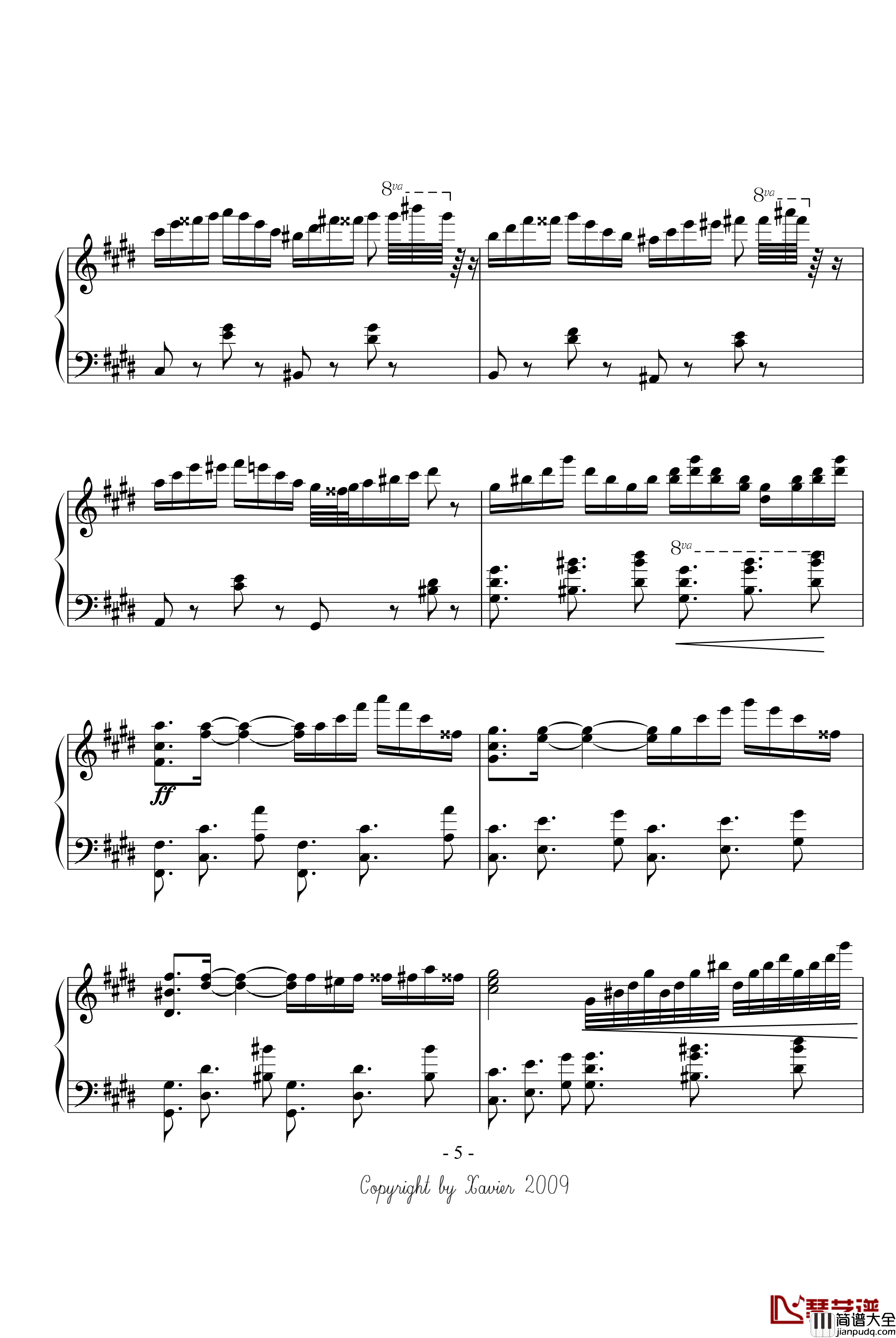 钢琴家の诗钢琴谱_xaviers