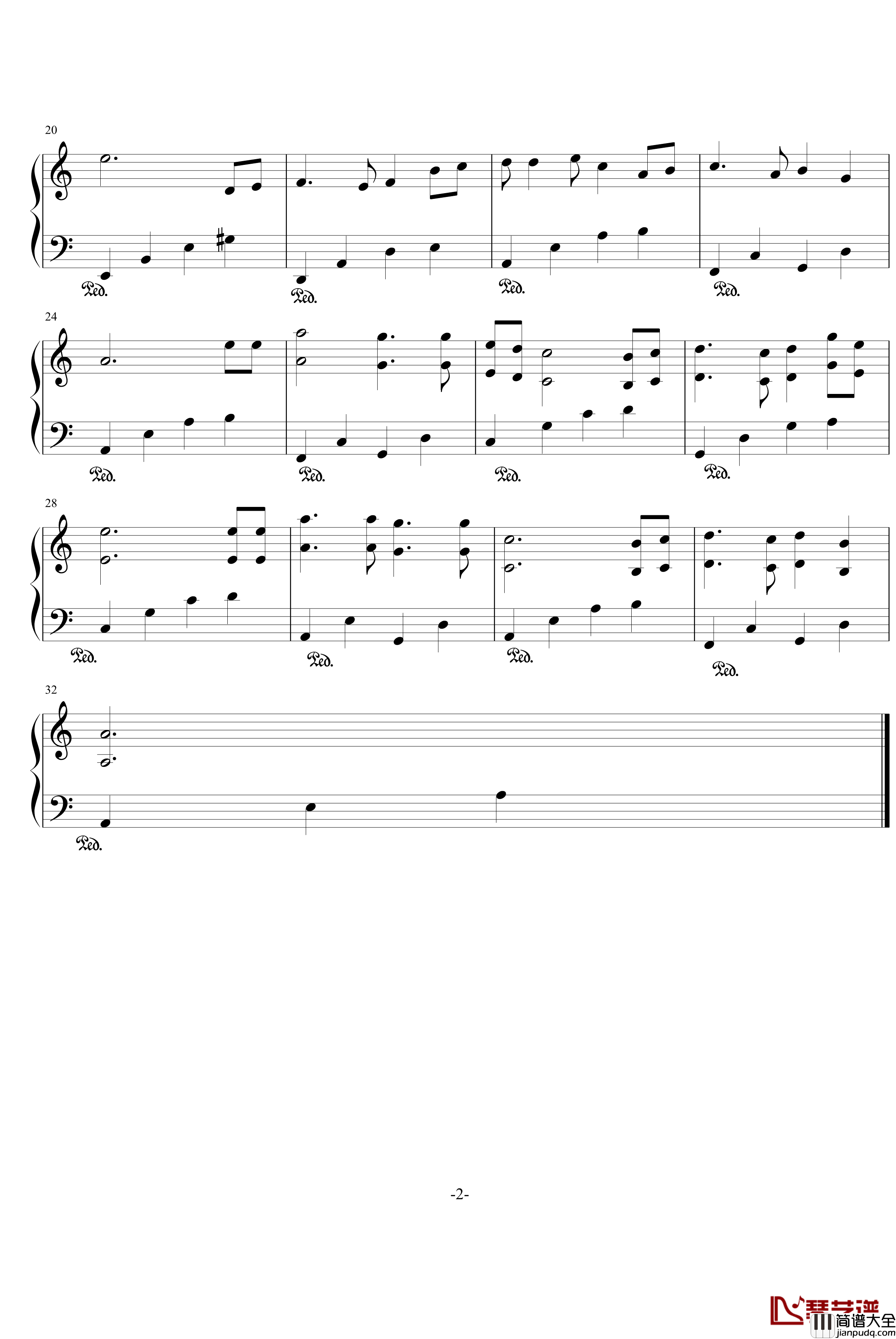 天空之城钢琴谱_崔福福版_久石让