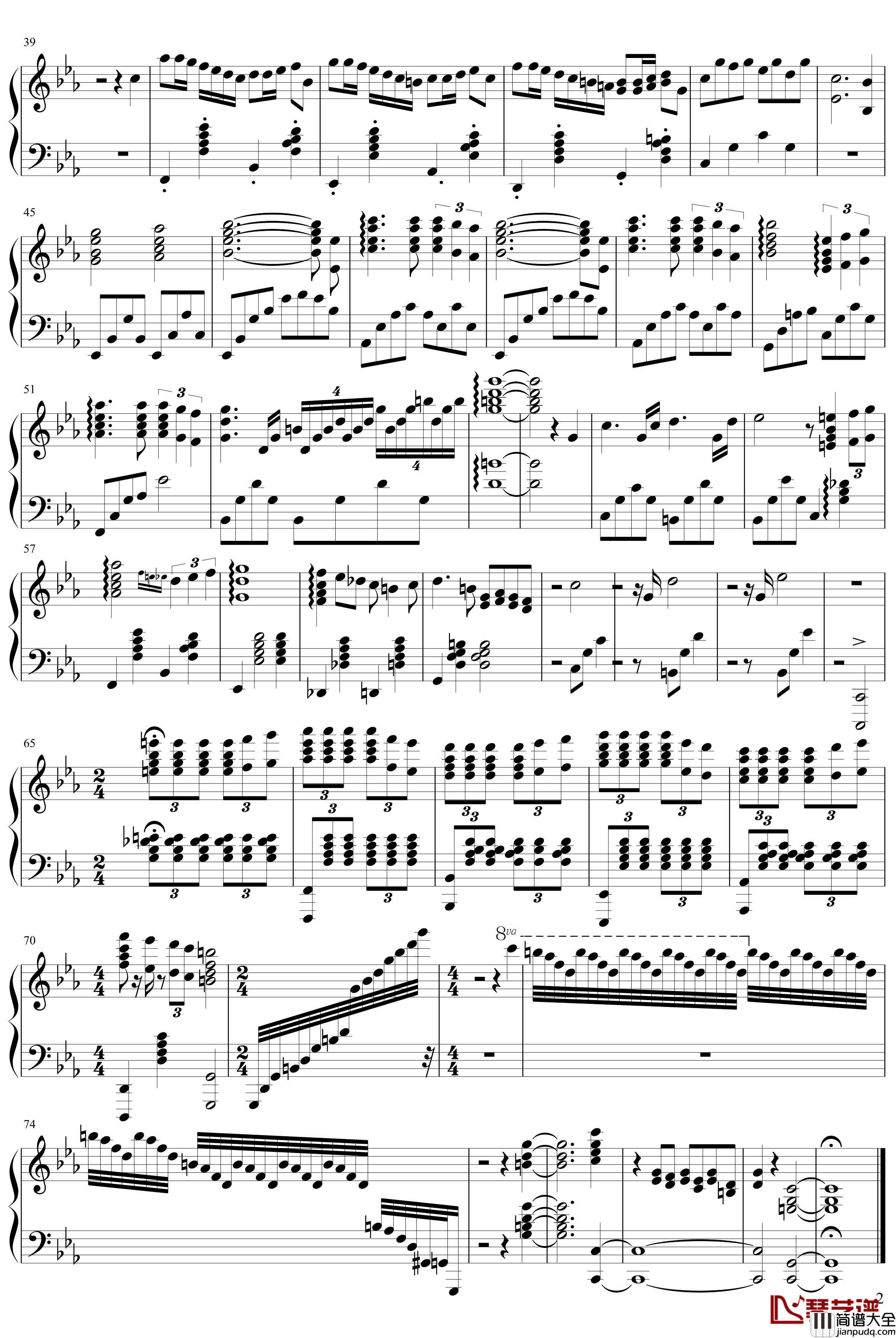 君だけを見ていた钢琴谱_久石让