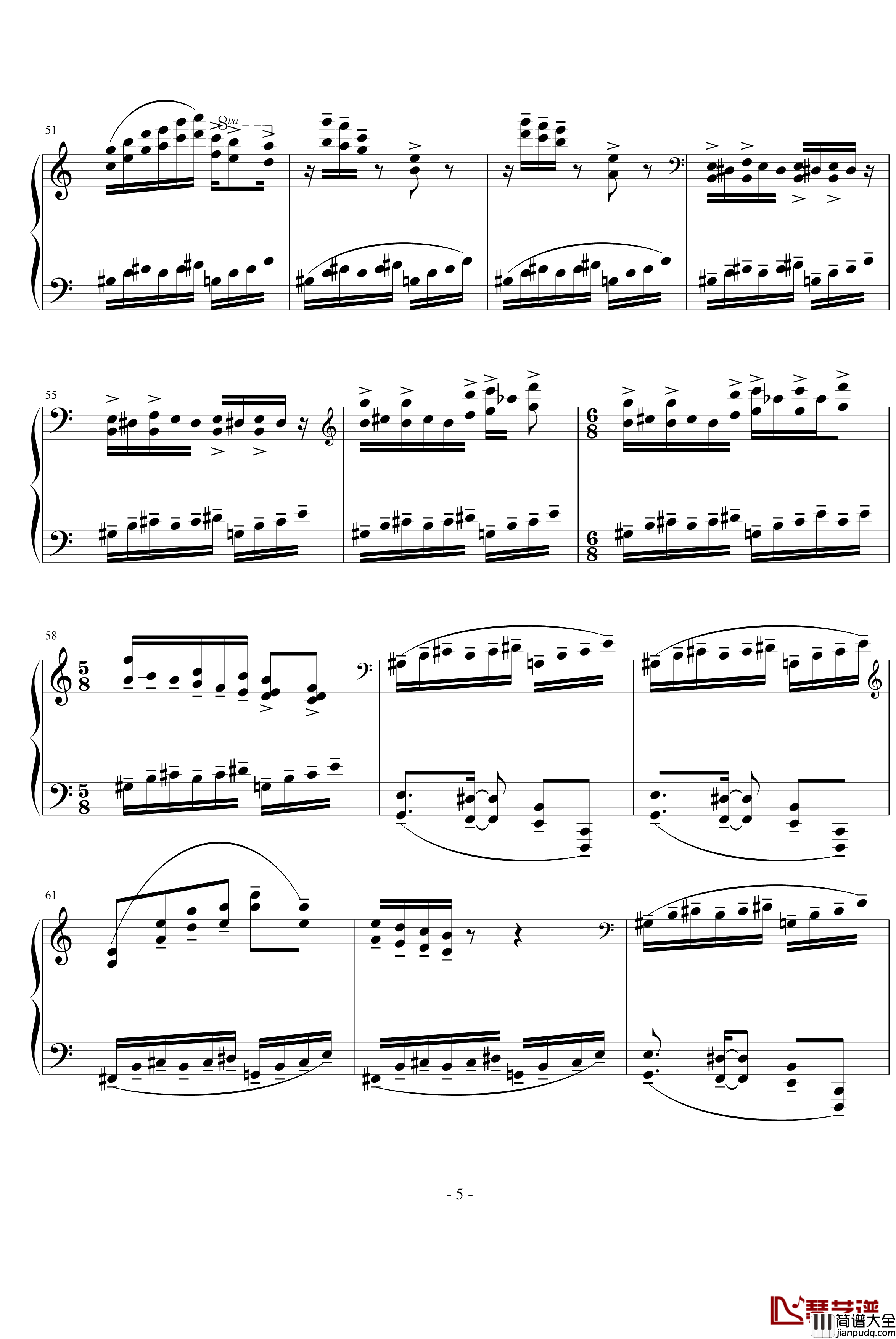 即兴小品_燃钢琴谱_侯田园