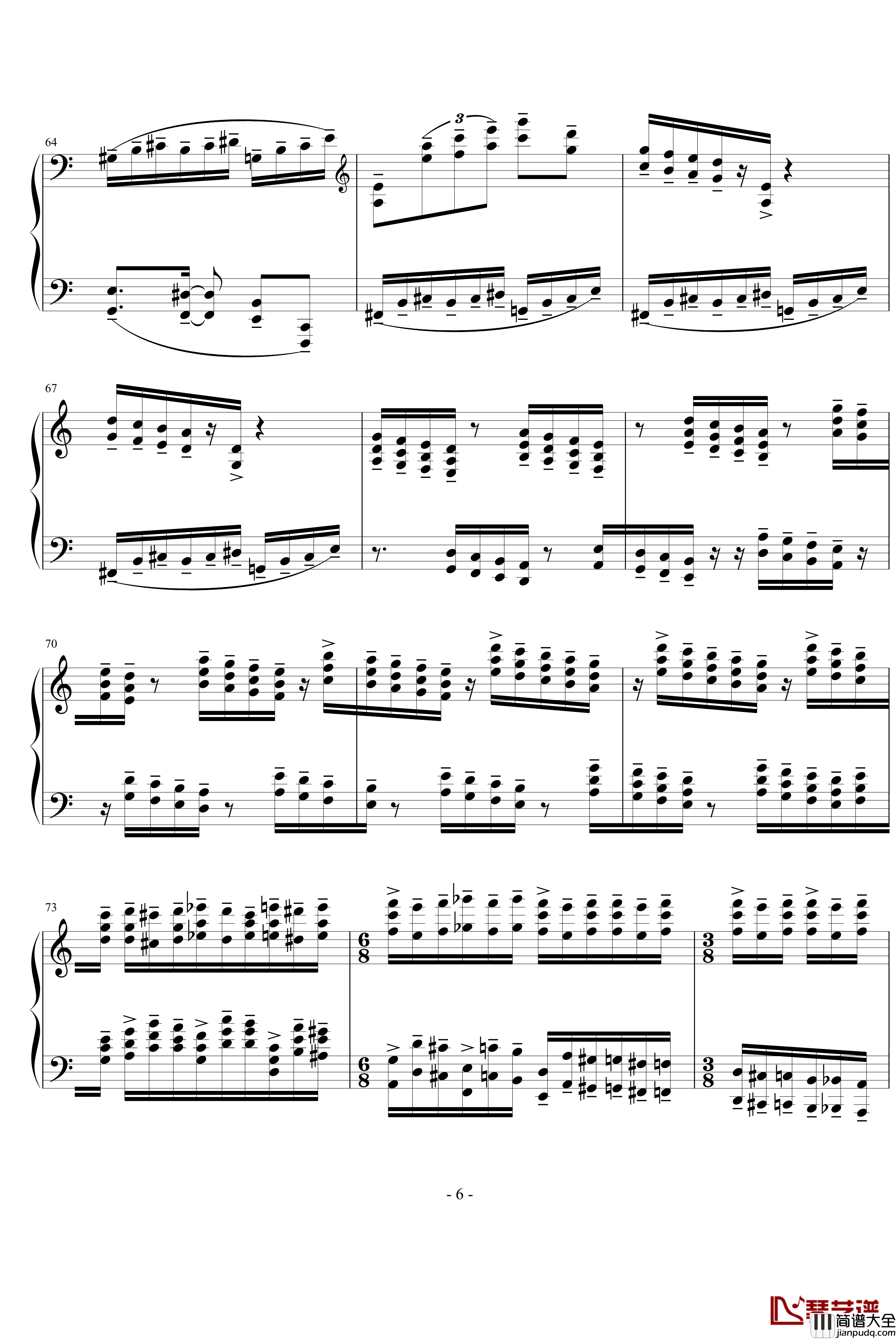 即兴小品_燃钢琴谱_侯田园