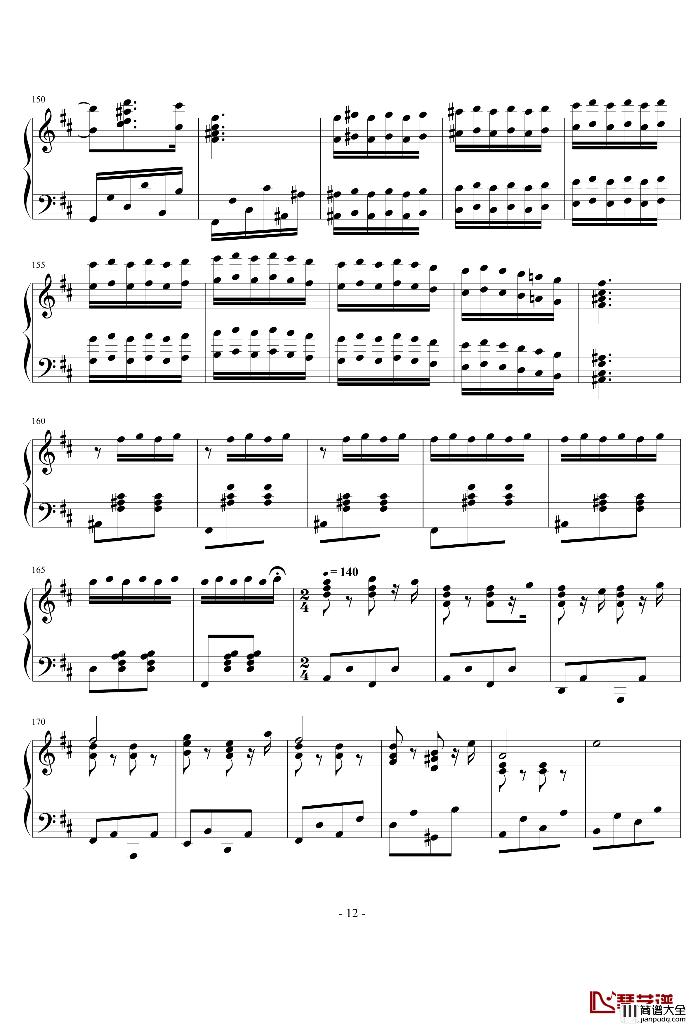 卡门幻想曲钢琴谱_世界名曲