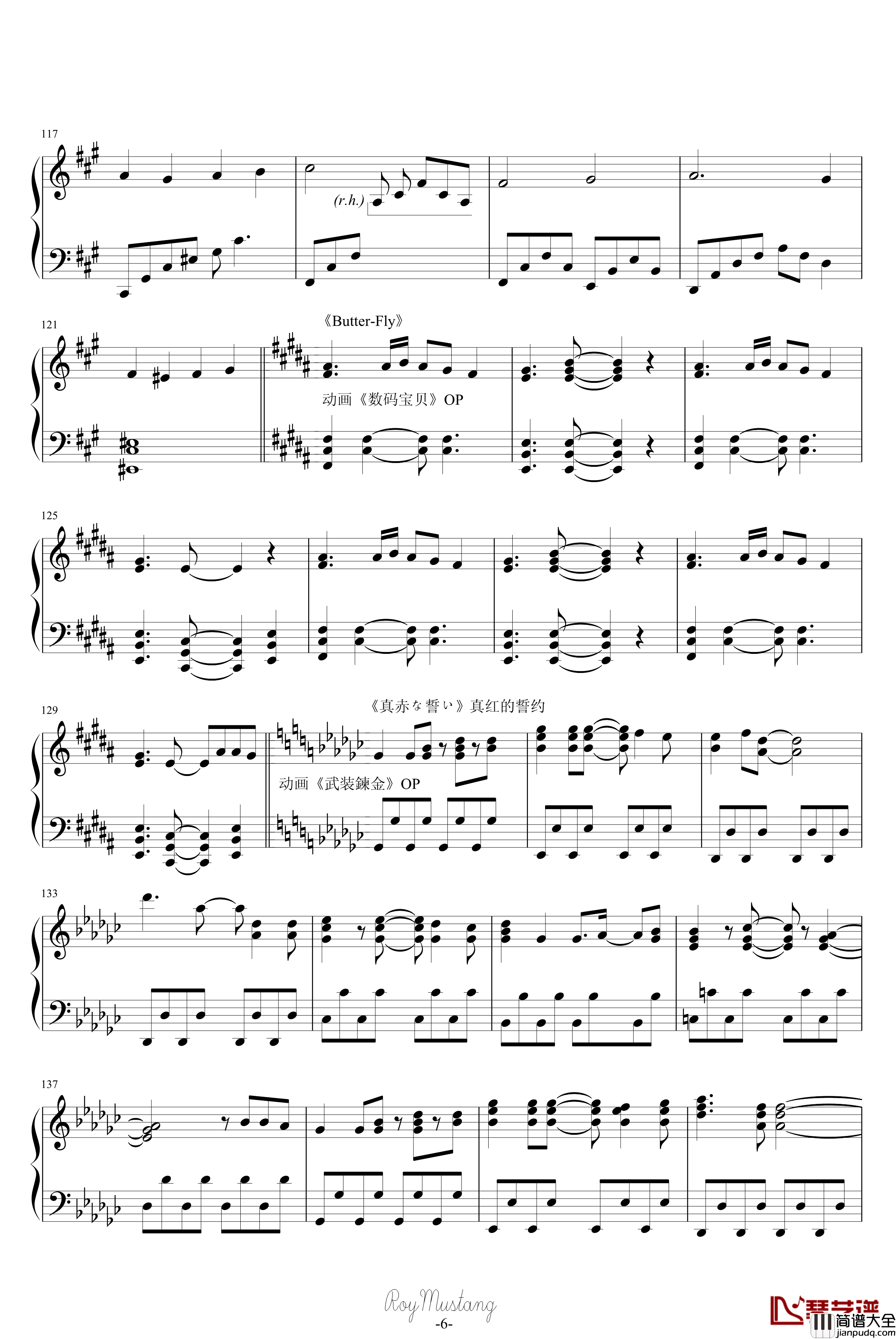 組曲ニコニコ動画钢琴谱_动漫影视