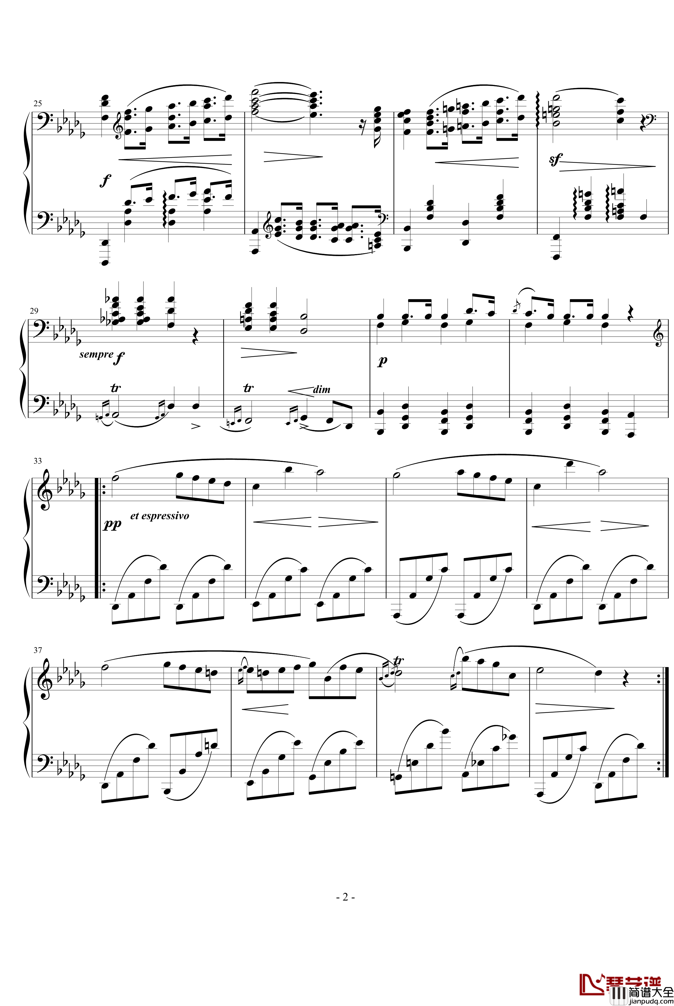 葬礼进行曲钢琴谱_肖邦_chopin