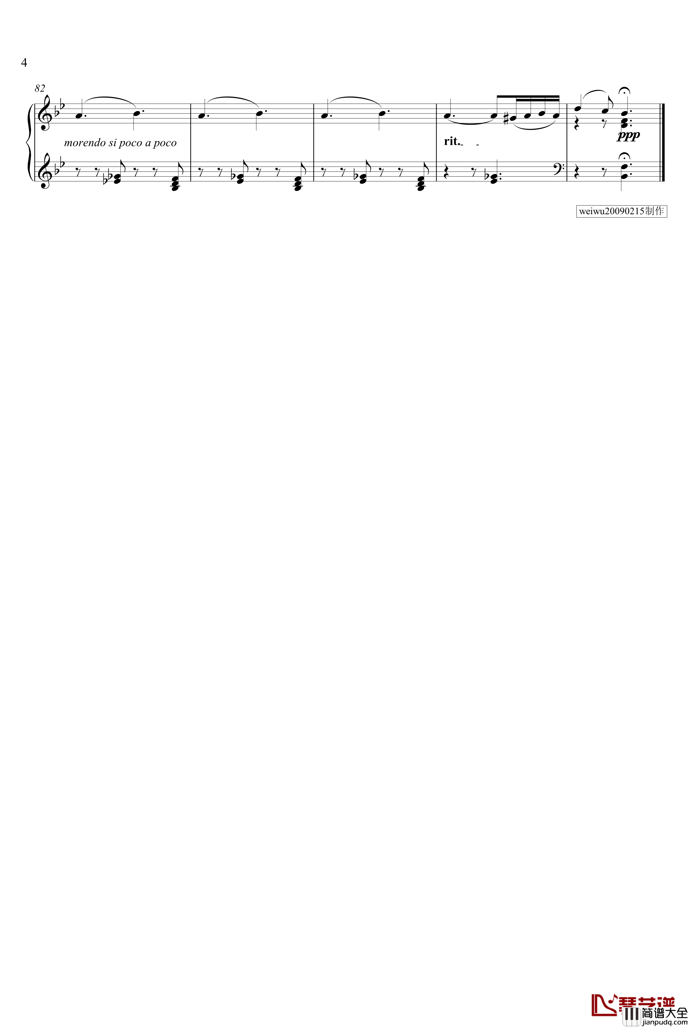 四月松雪草钢琴谱_柴科夫斯基_老柴的四季_Peter_Ilyich_Tchaikovsky