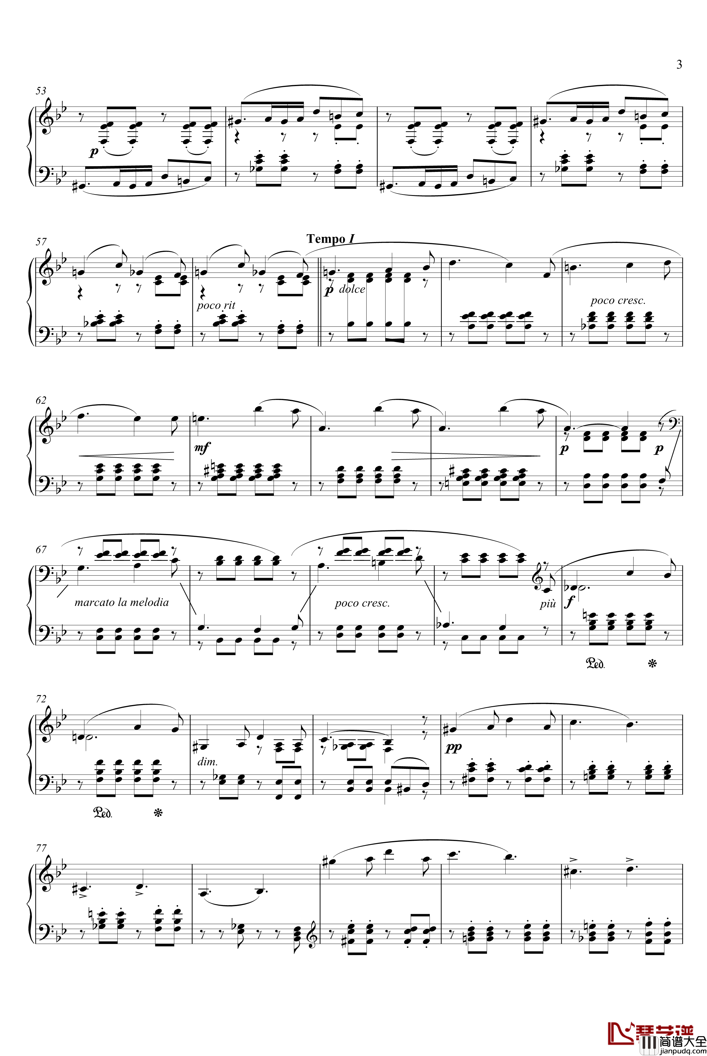 四月松雪草钢琴谱_柴科夫斯基_老柴的四季_Peter_Ilyich_Tchaikovsky