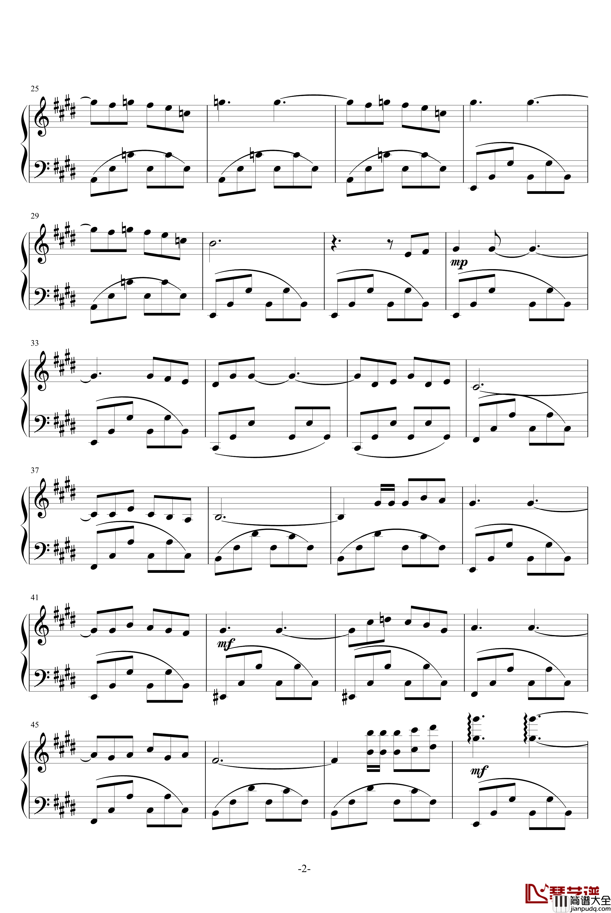 梦中的鸟钢琴谱_克莱德曼