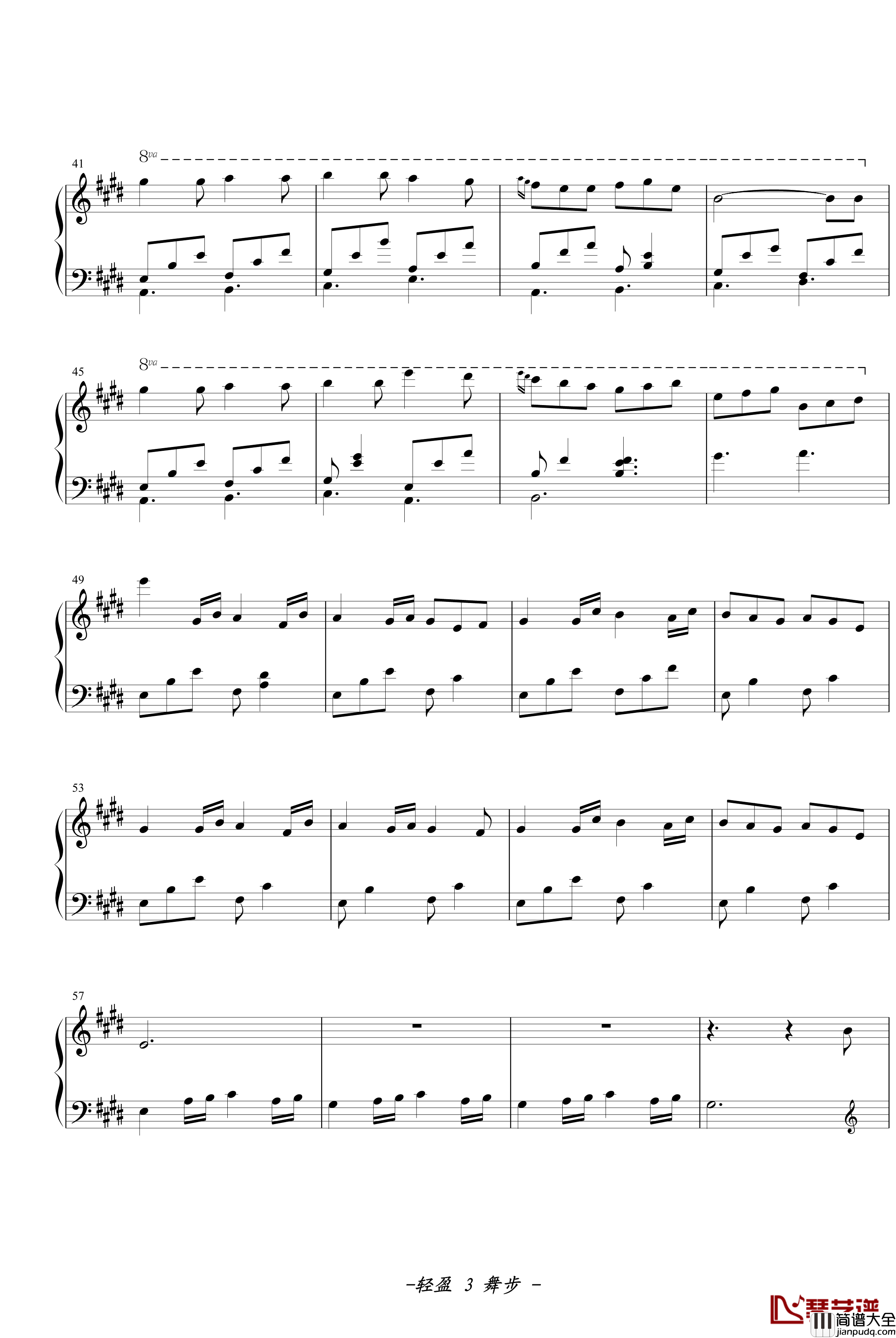 橘色温度钢琴谱_轻盈的舞步_何真真