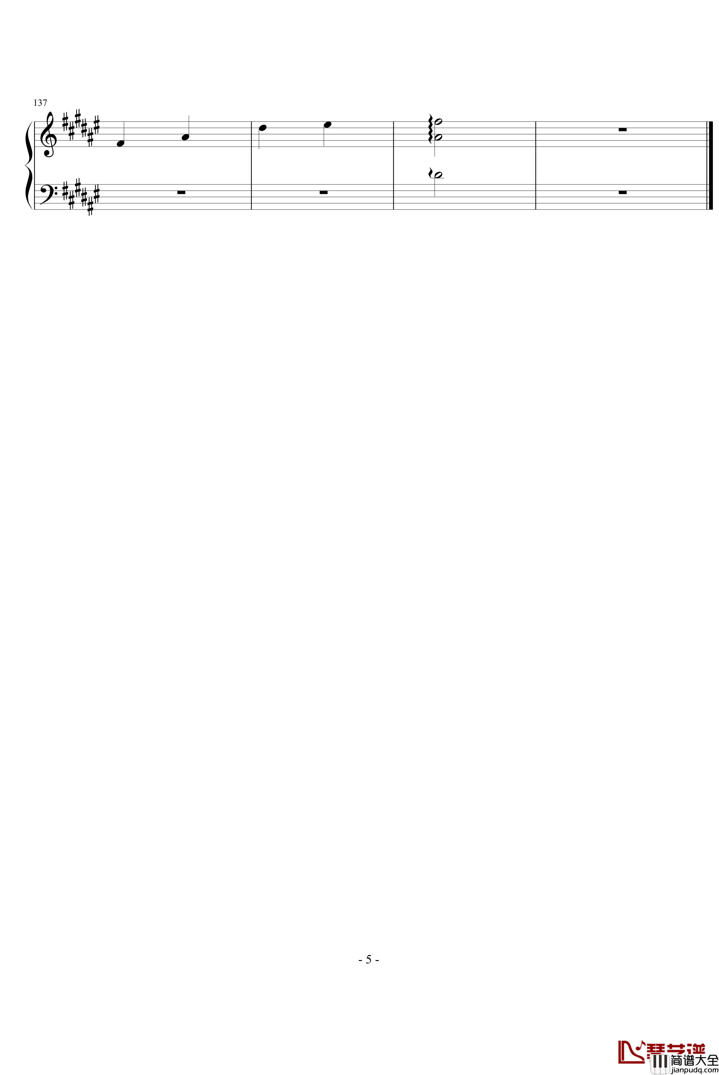 The_Me钢琴谱_黄手帕