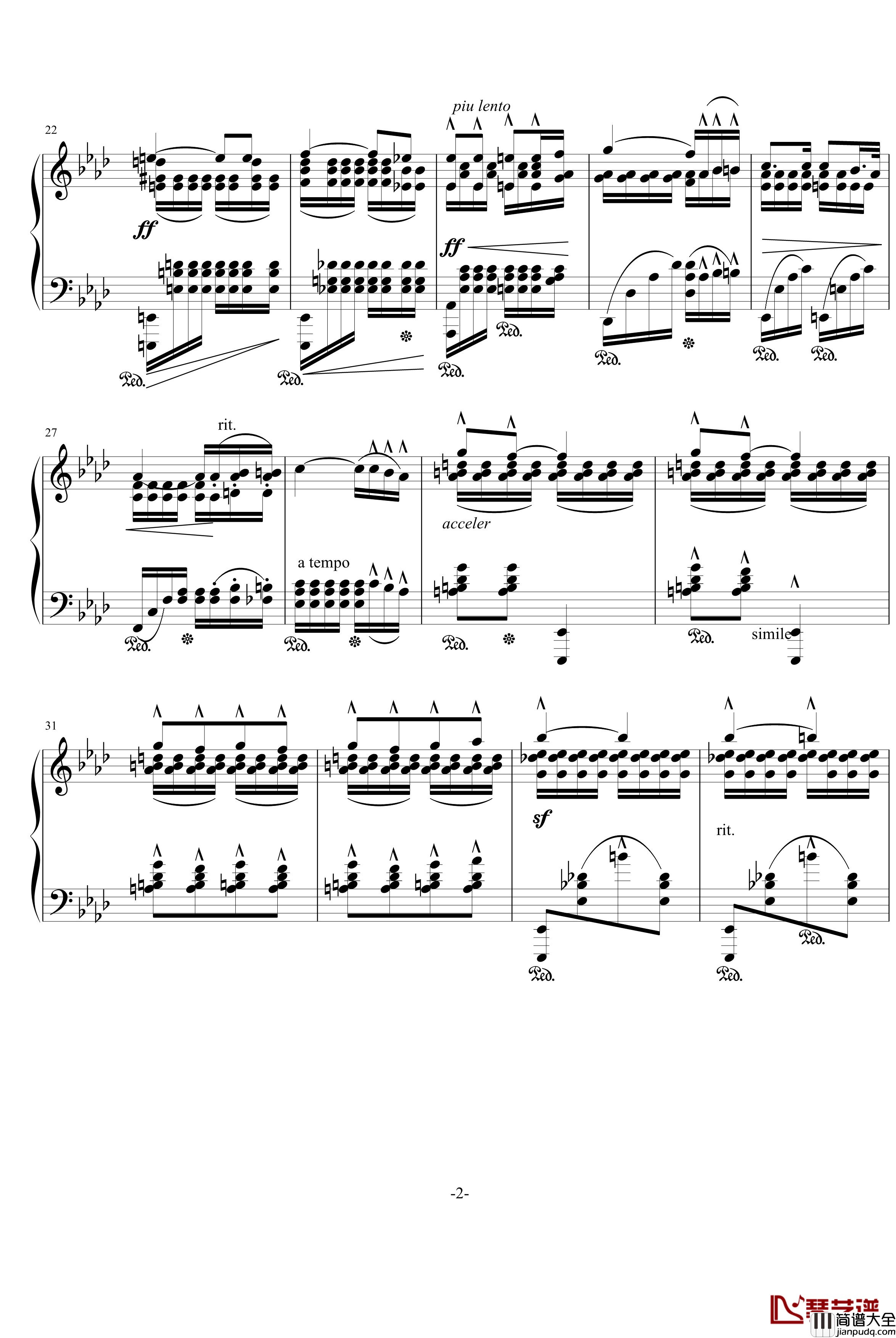 渐强钢琴谱_P.拉松