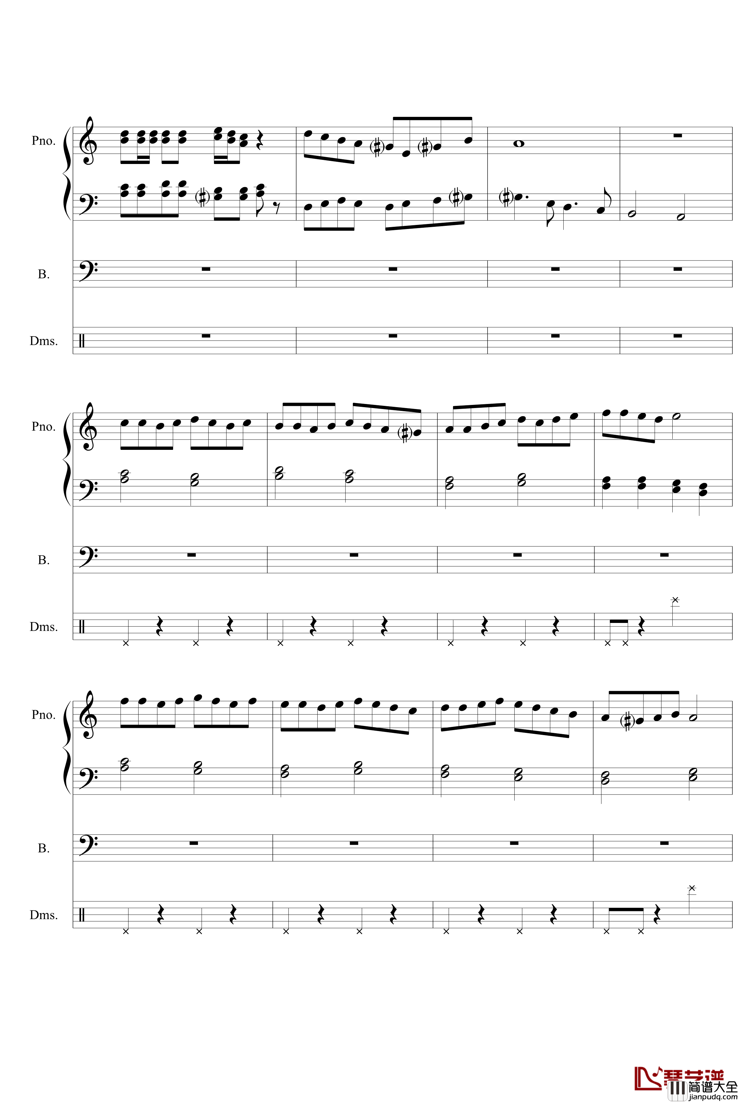 古墓祭品钢琴谱_火星人PP