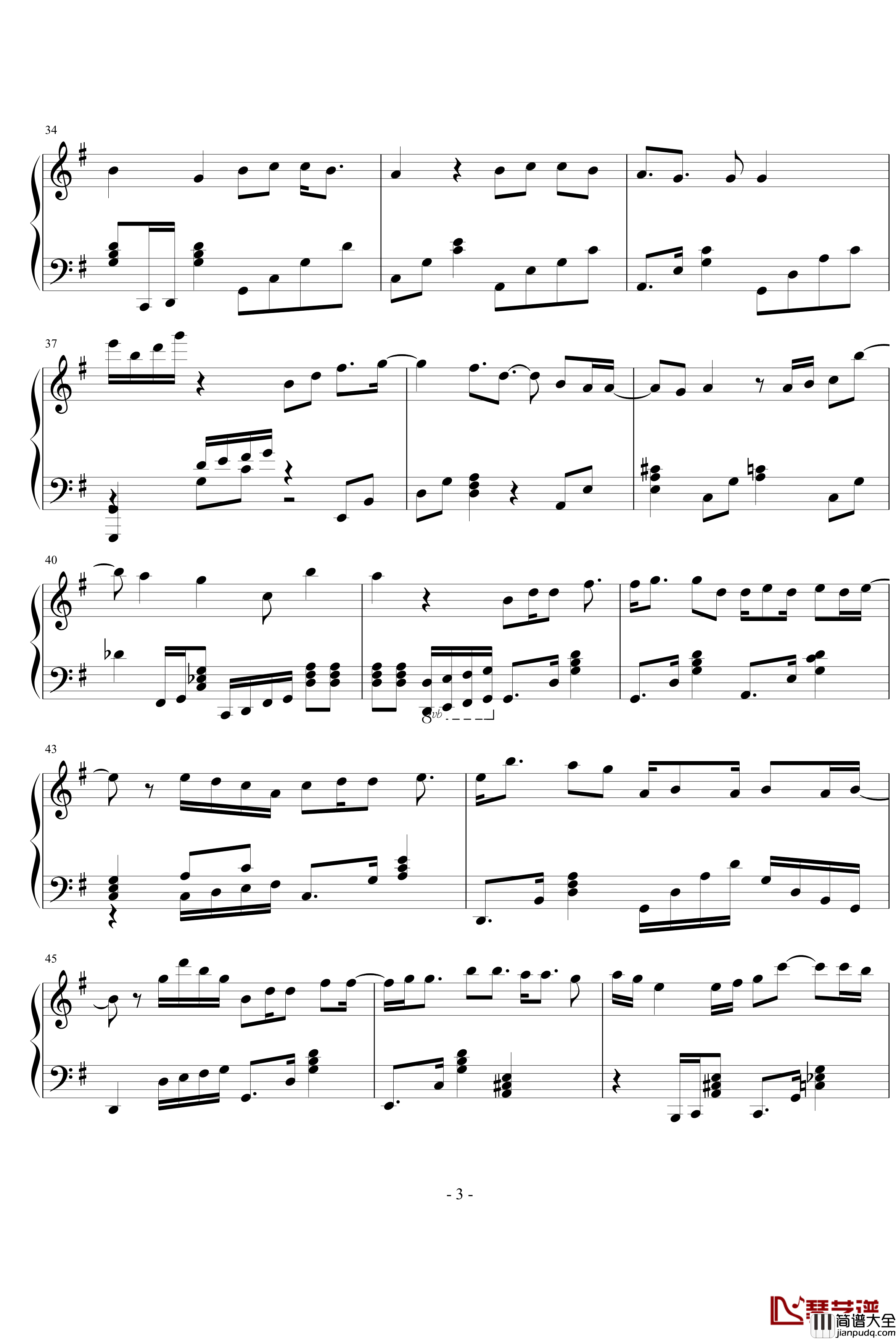 鱼钢琴谱_陈绮贞