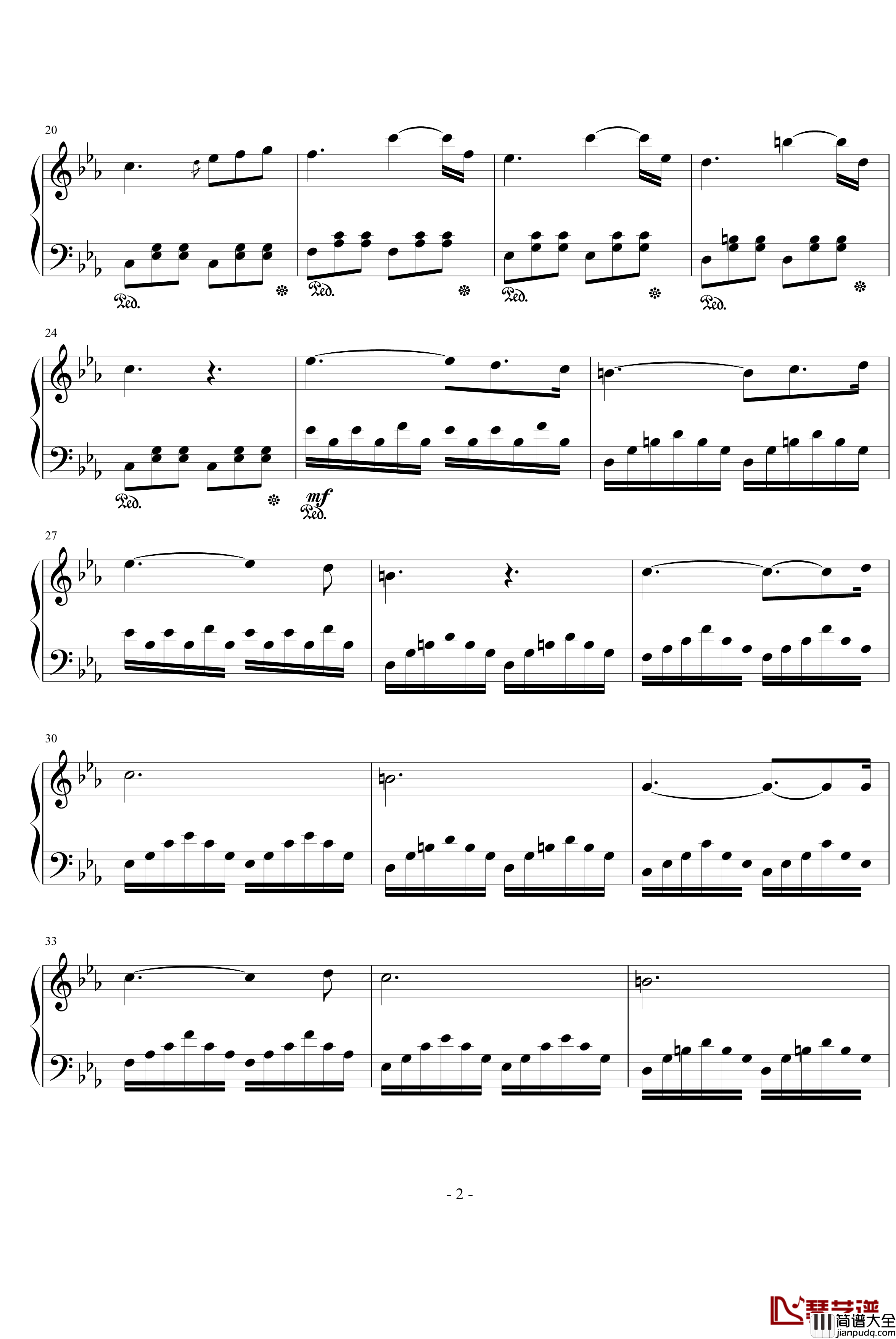 天使爱美丽钢琴谱_动漫影视