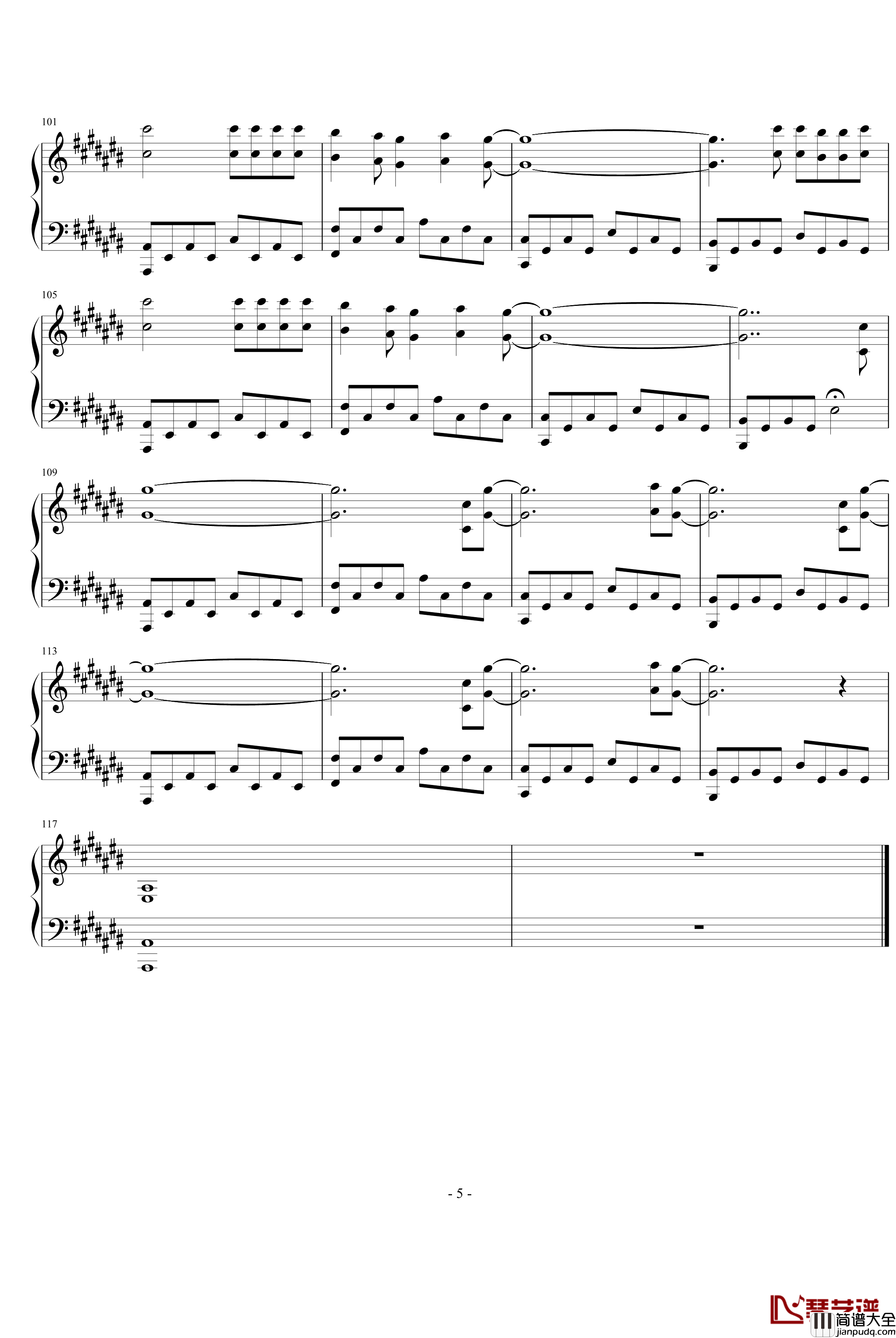 One钢琴谱_Piano_Version_Epik_High