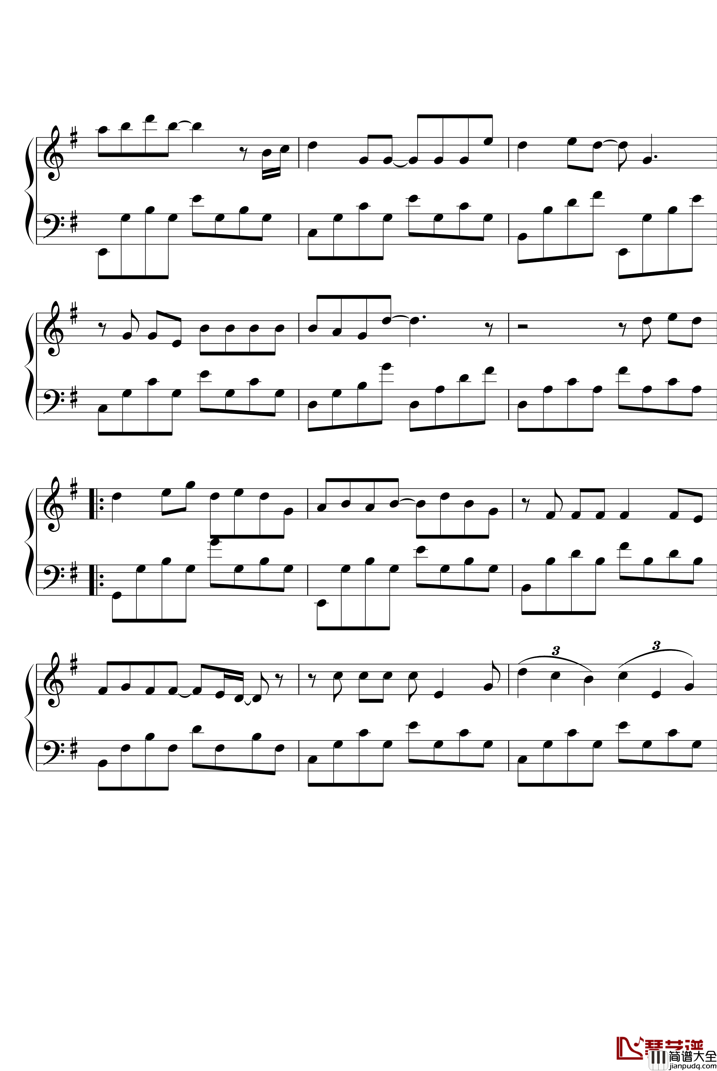 情书钢琴谱_张学友