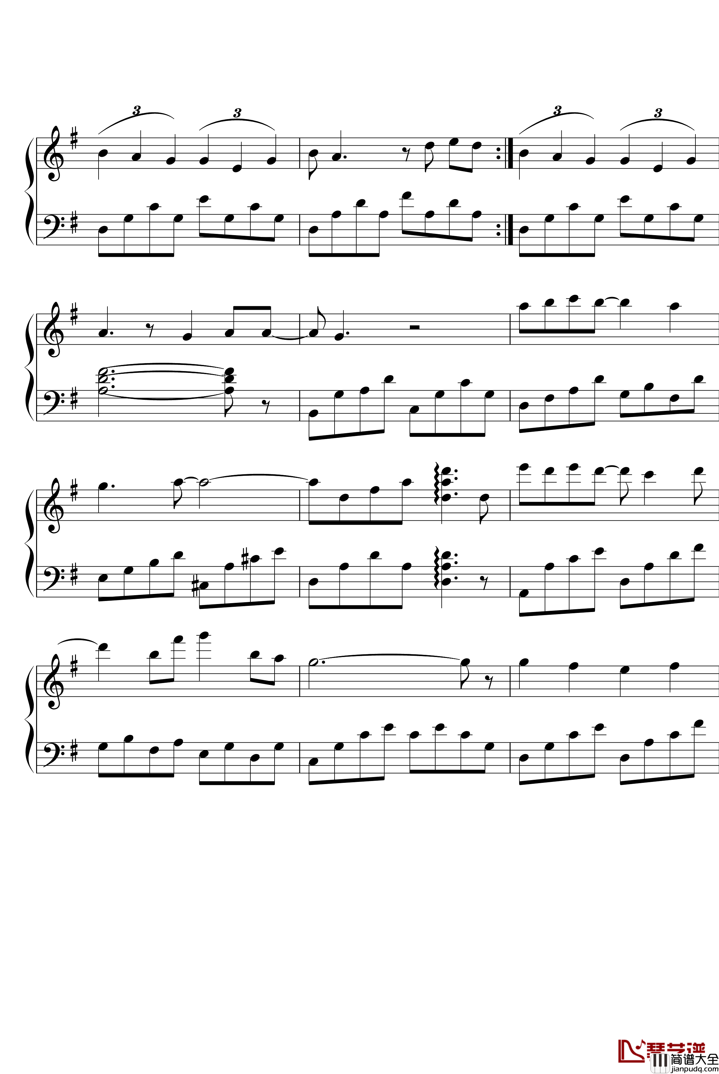 情书钢琴谱_张学友