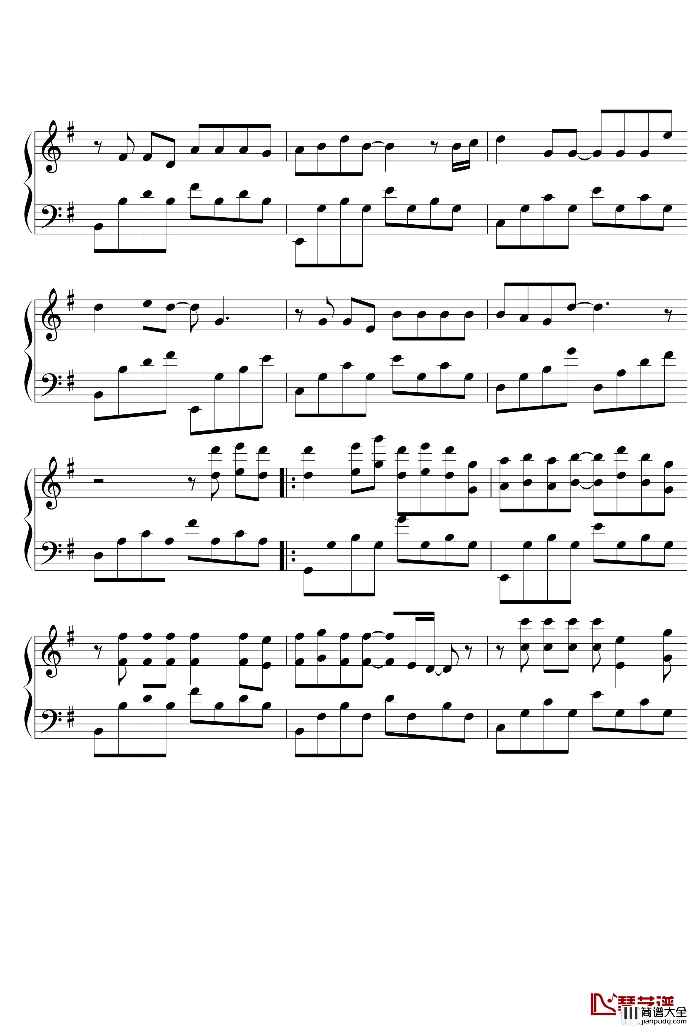 情书钢琴谱_张学友