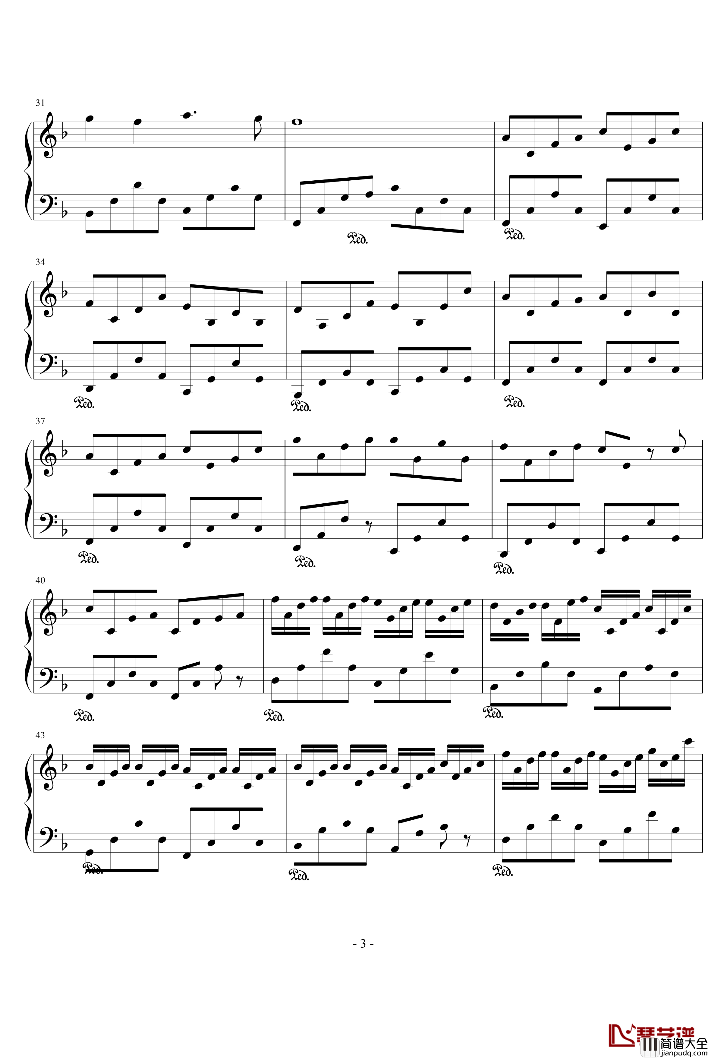 大灌篮插曲钢琴谱_改进版_周杰伦