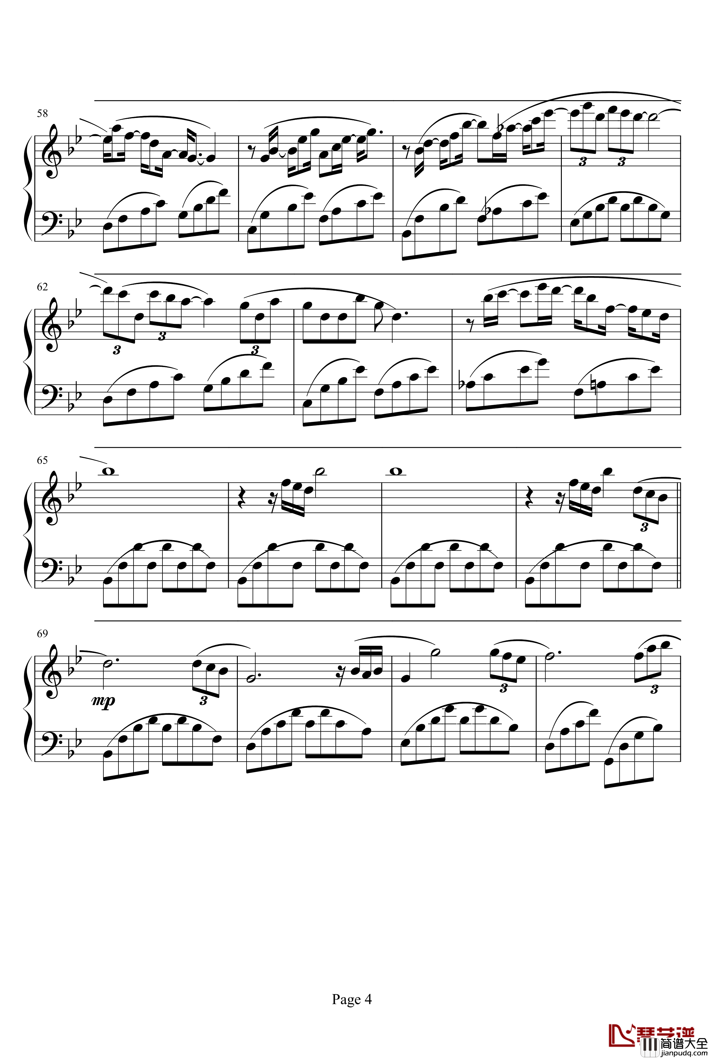 新不了情钢琴谱_王芳