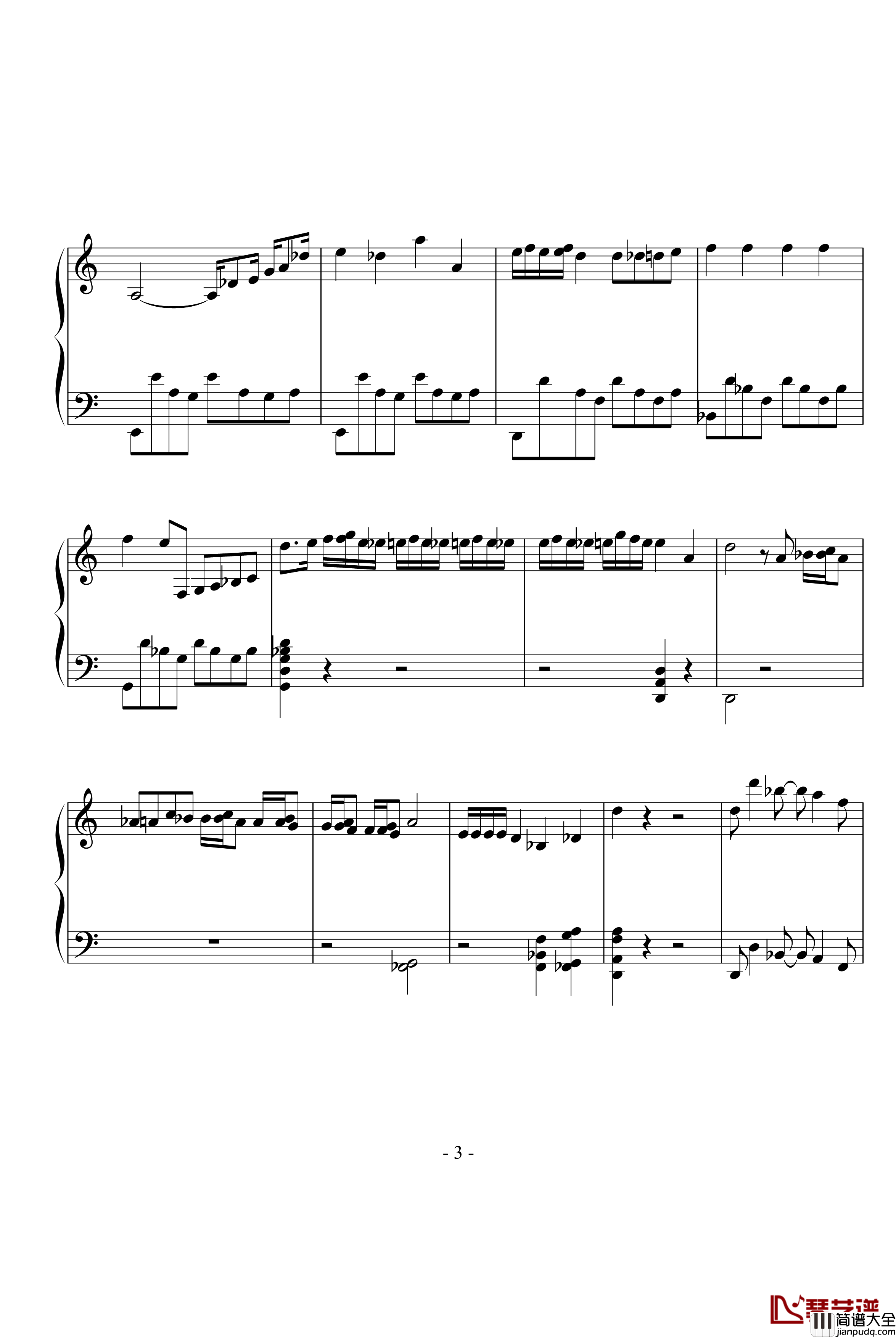 zarda钢琴谱_世界名曲