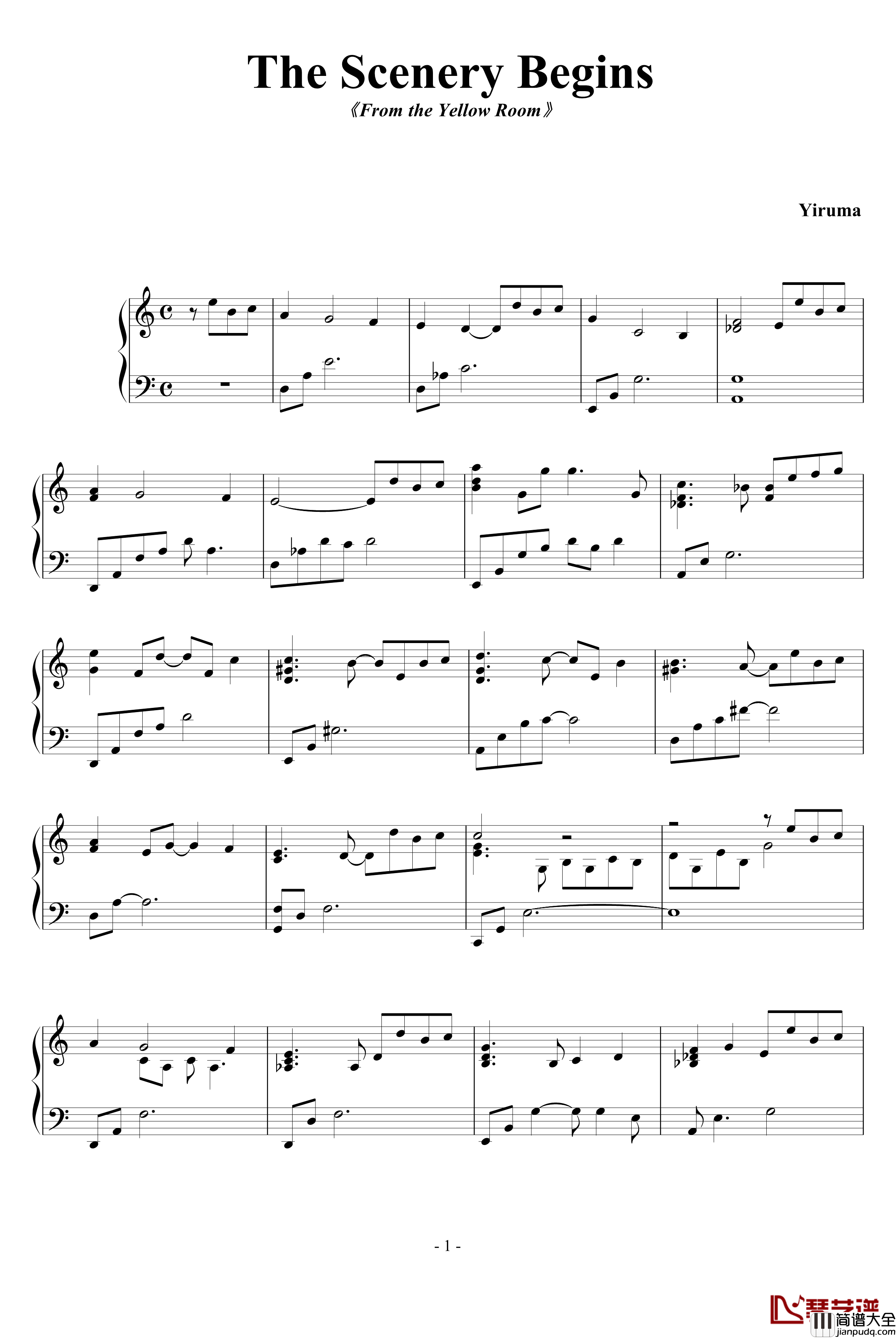 The_Scenery_Begins钢琴谱_Yiruma
