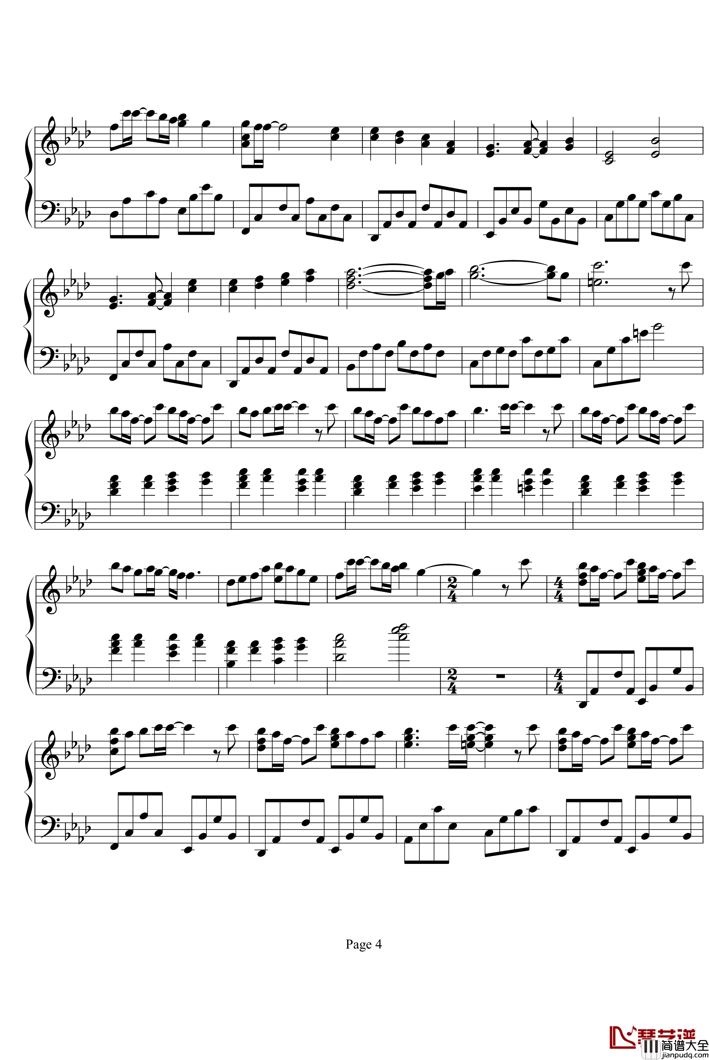 No_Way_To_Say钢琴谱_滨崎步