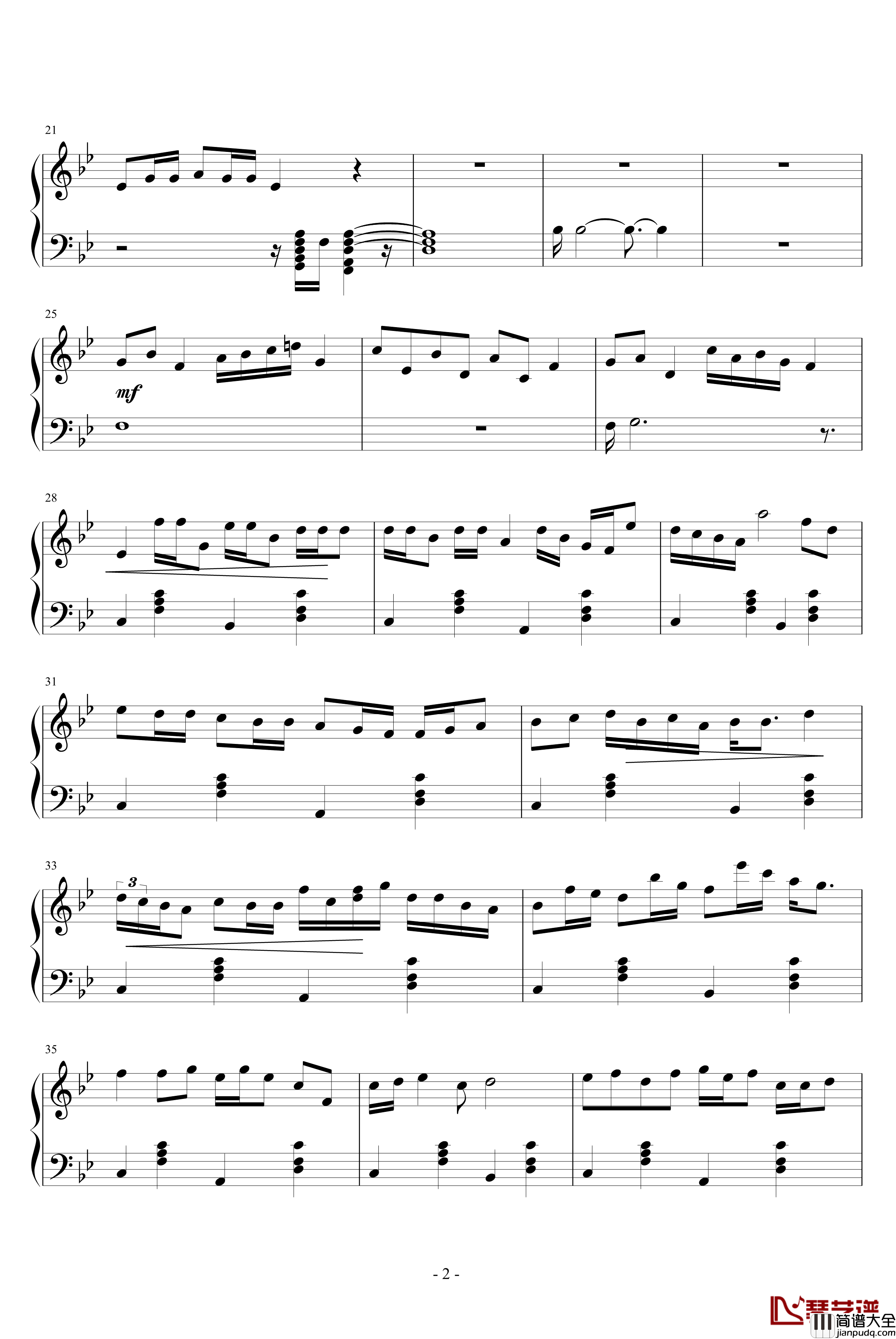 微笑背后钢琴谱_kanhuqu