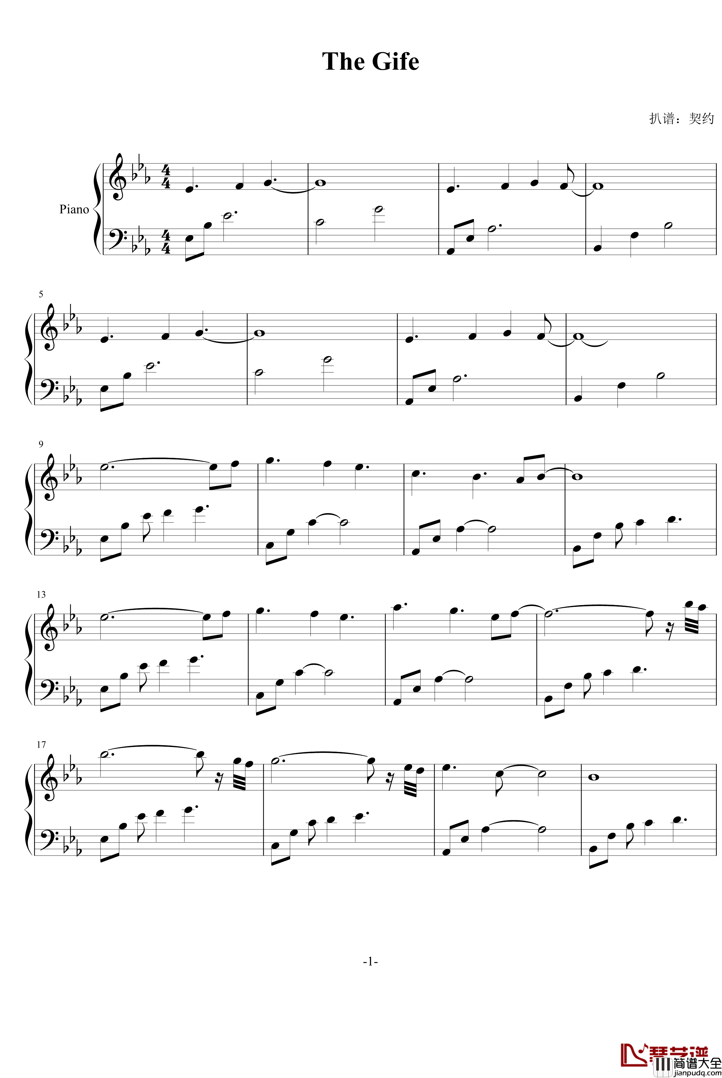 The_Gife钢琴谱_David_Nevue