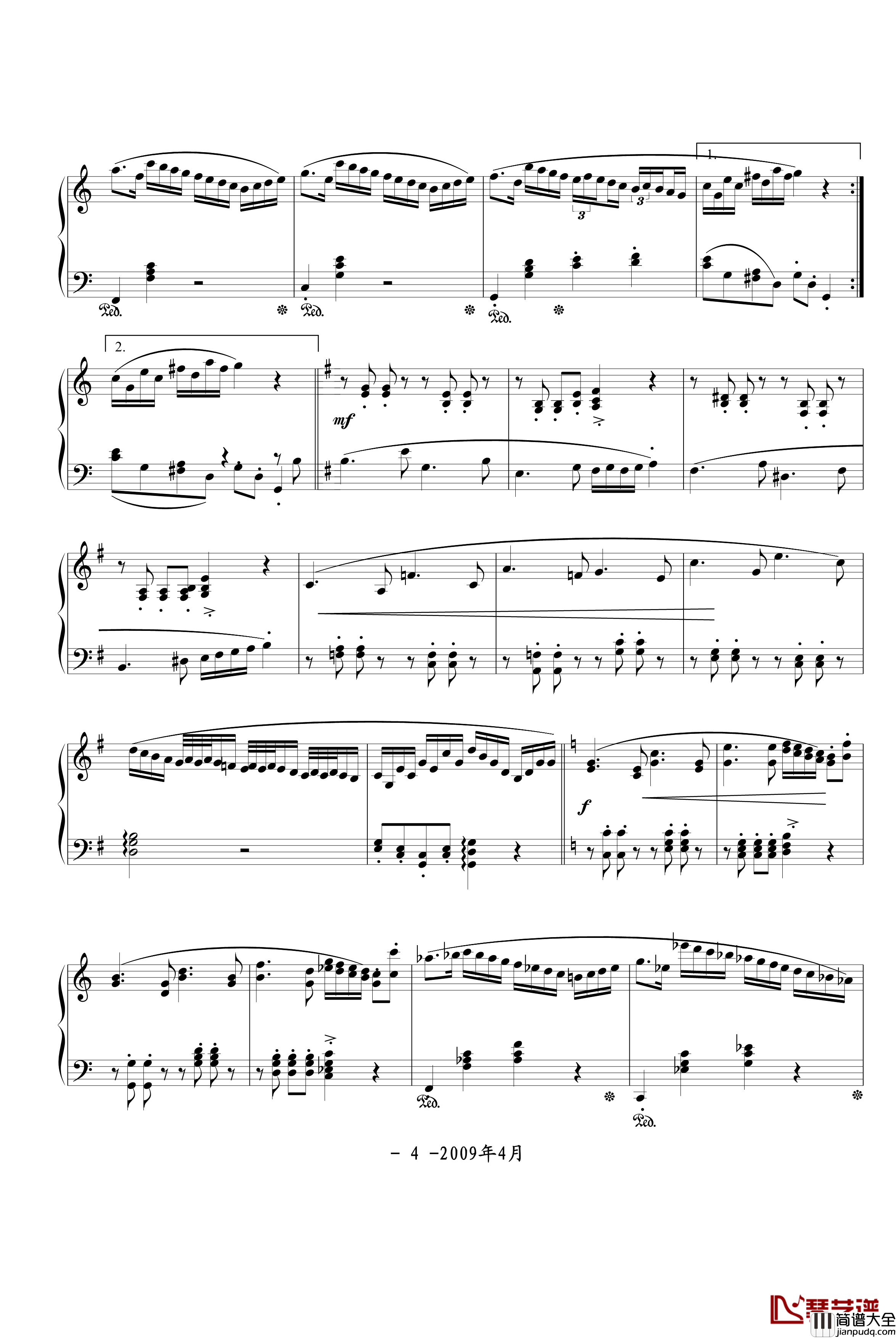 80后的莫扎特钢琴谱_龙哥们