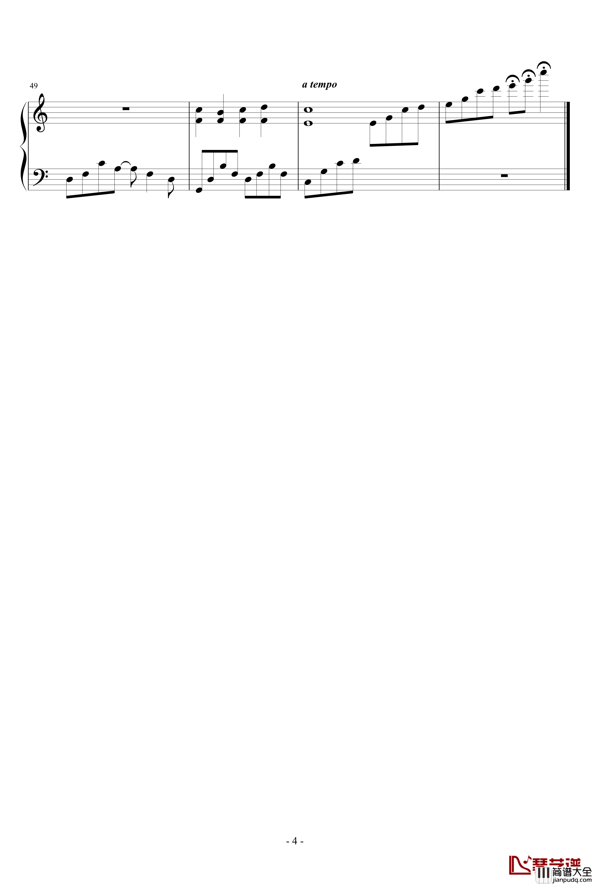 午后的随想钢琴谱_钢琴叫兽