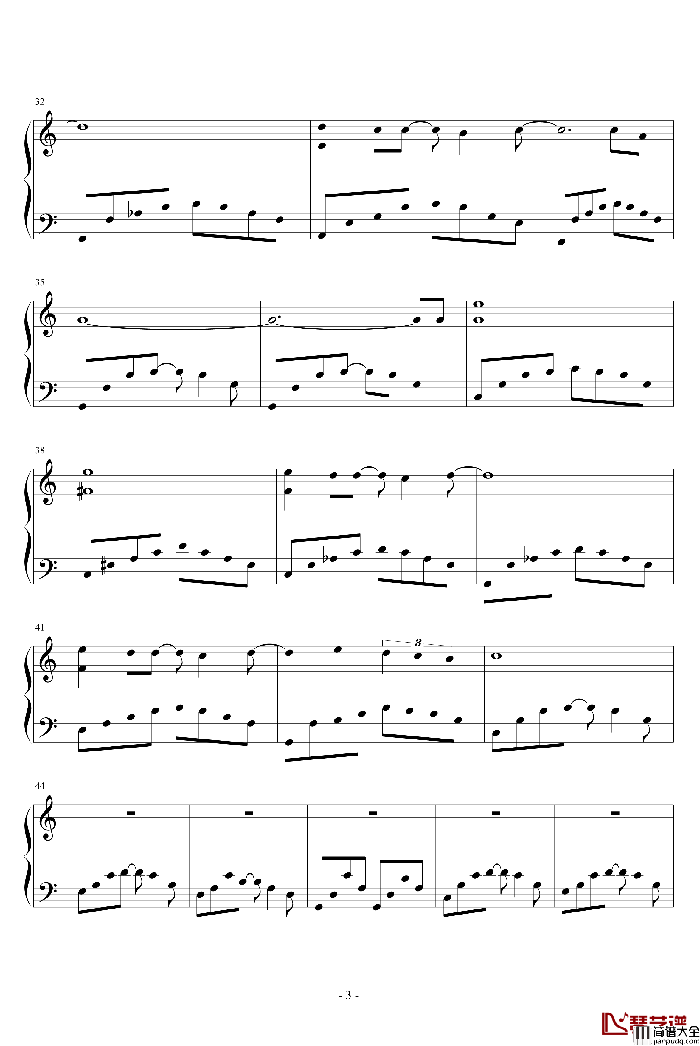 午后的随想钢琴谱_钢琴叫兽