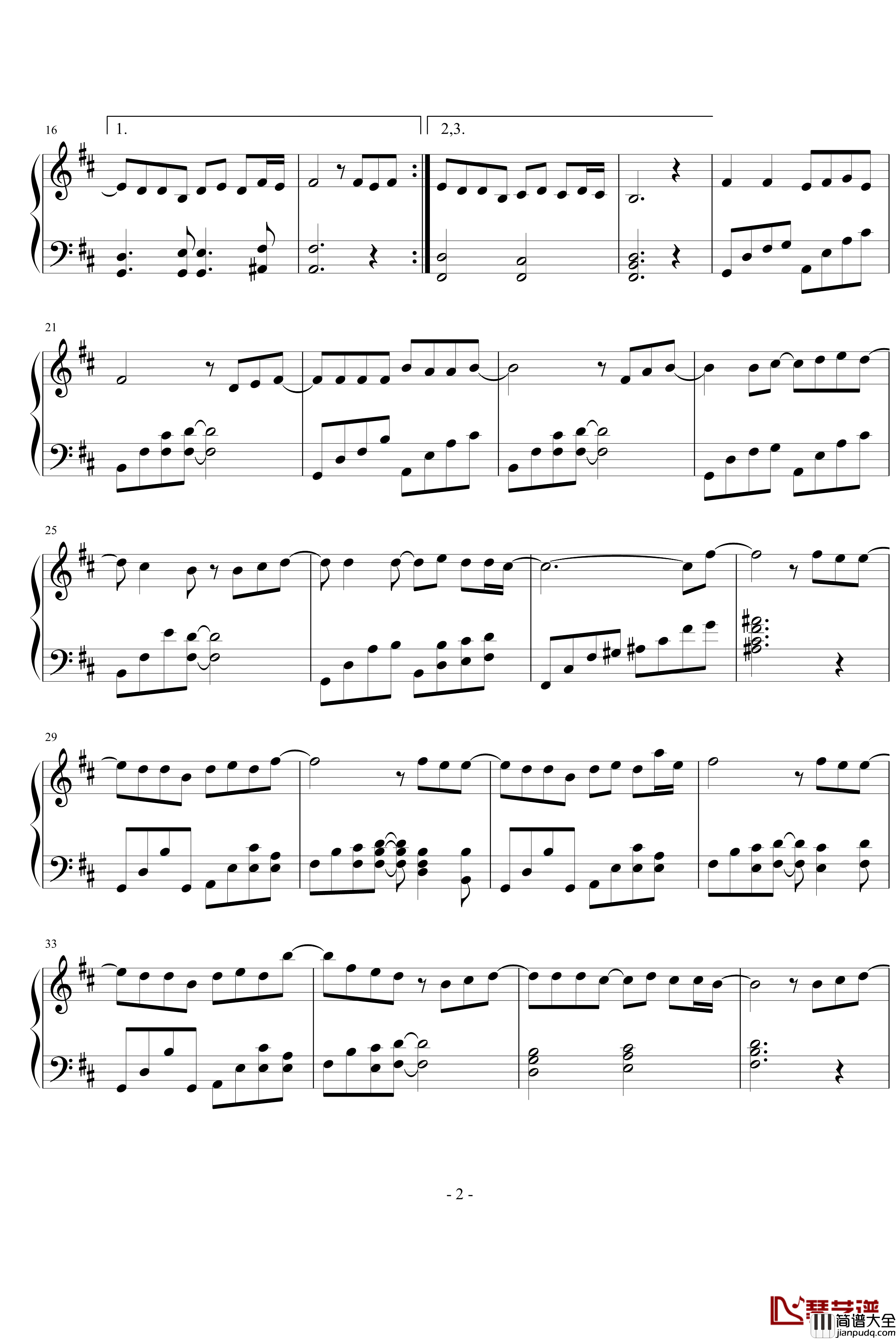 因为我太傻钢琴谱_花样男子