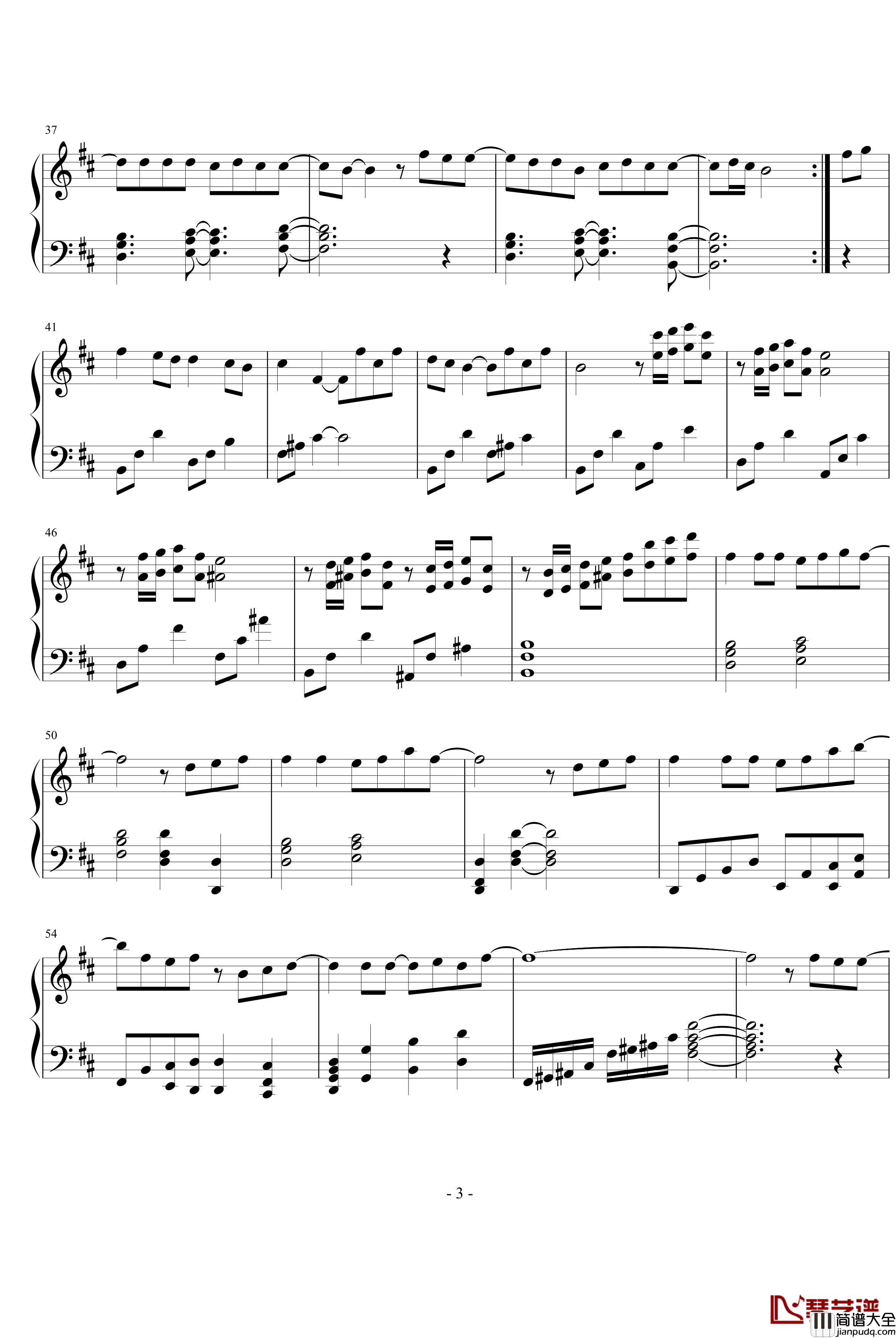 因为我太傻钢琴谱_花样男子