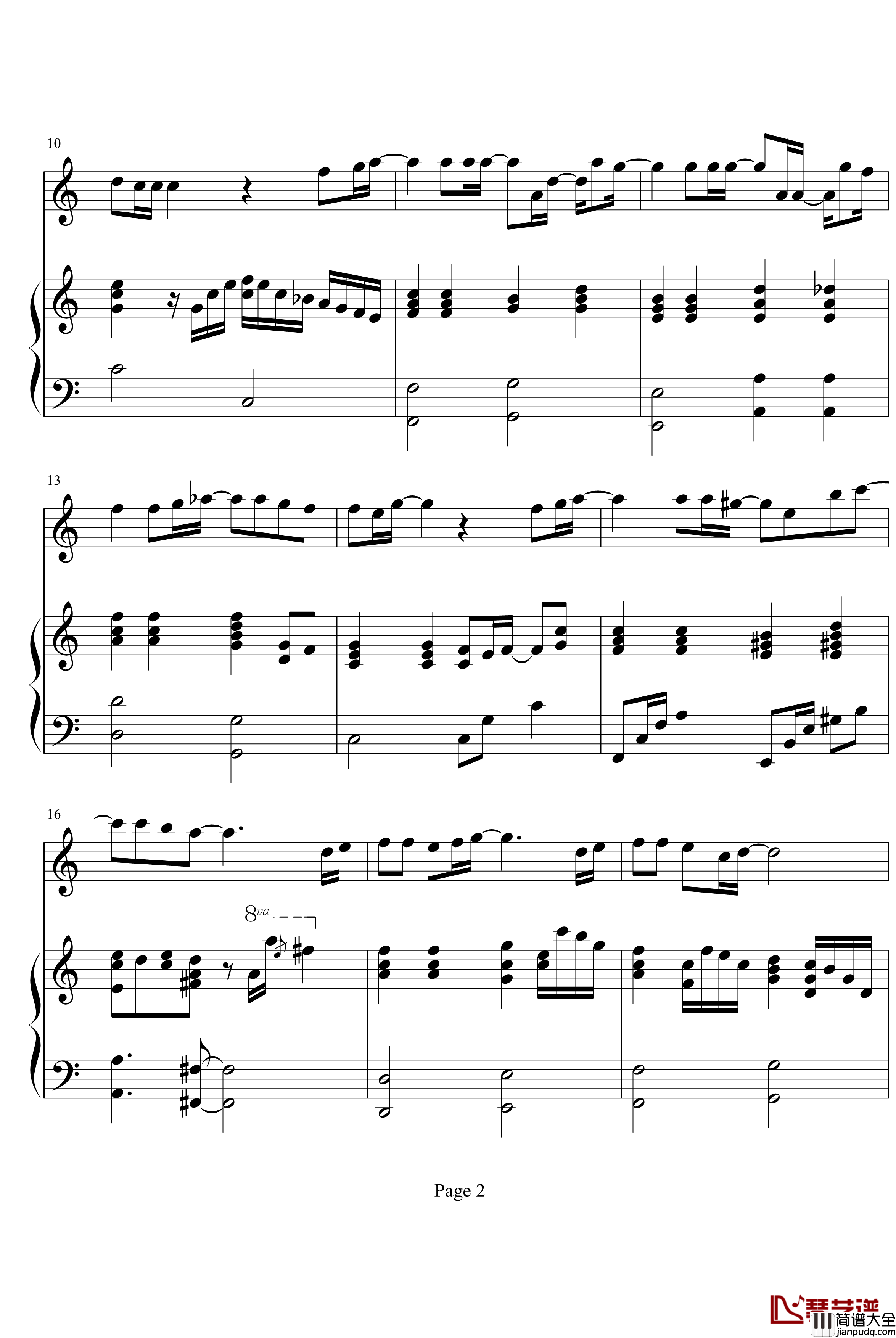 fly_away钢琴谱_纯钢琴弹唱版_梁静茹